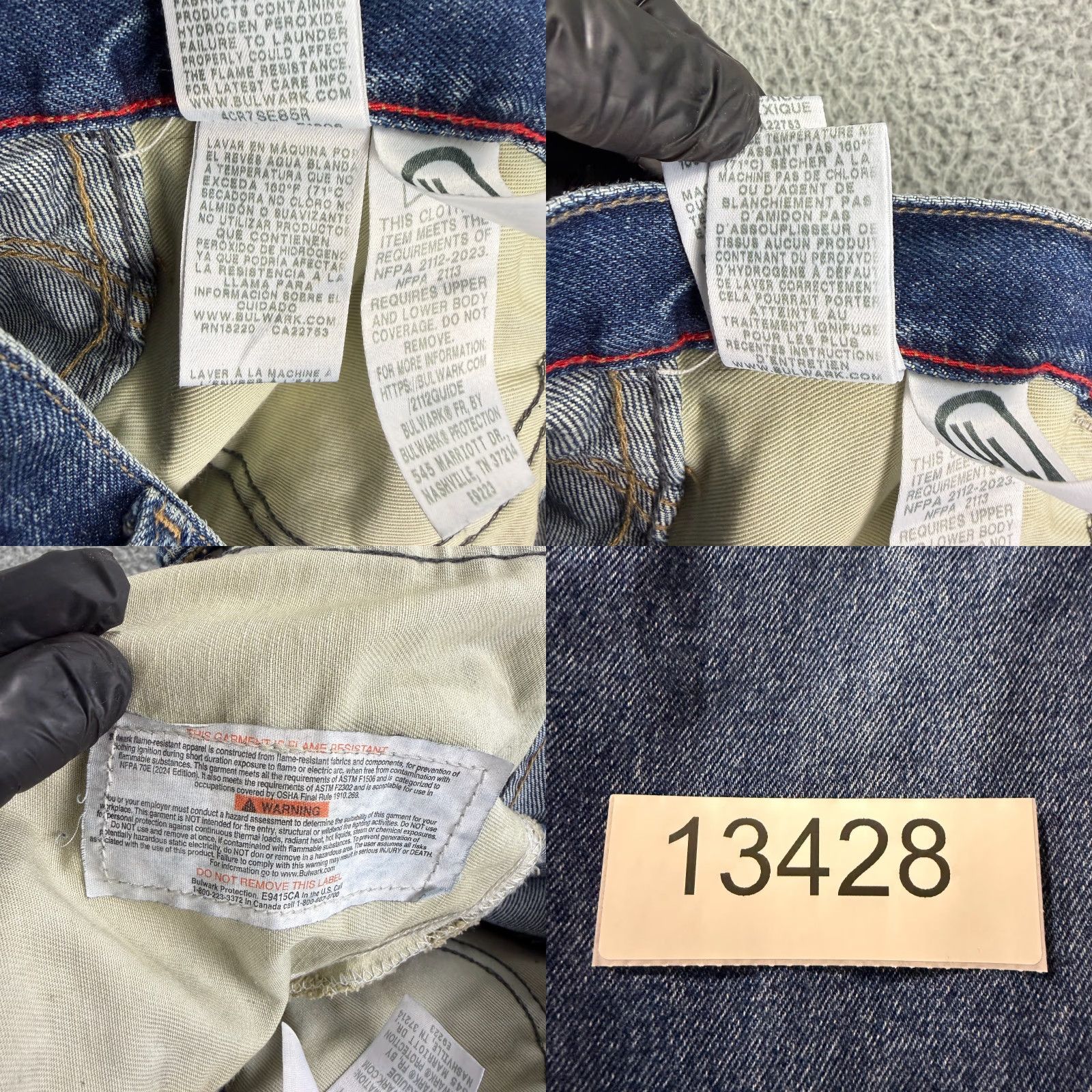 Denime Bulwark Jeans Mens 38 Blue Denim 100% Cotton Straight Leg Workwear Pants Regular Rise USA Logo City Size US 38 / EU 54 - 11 Thumbnail