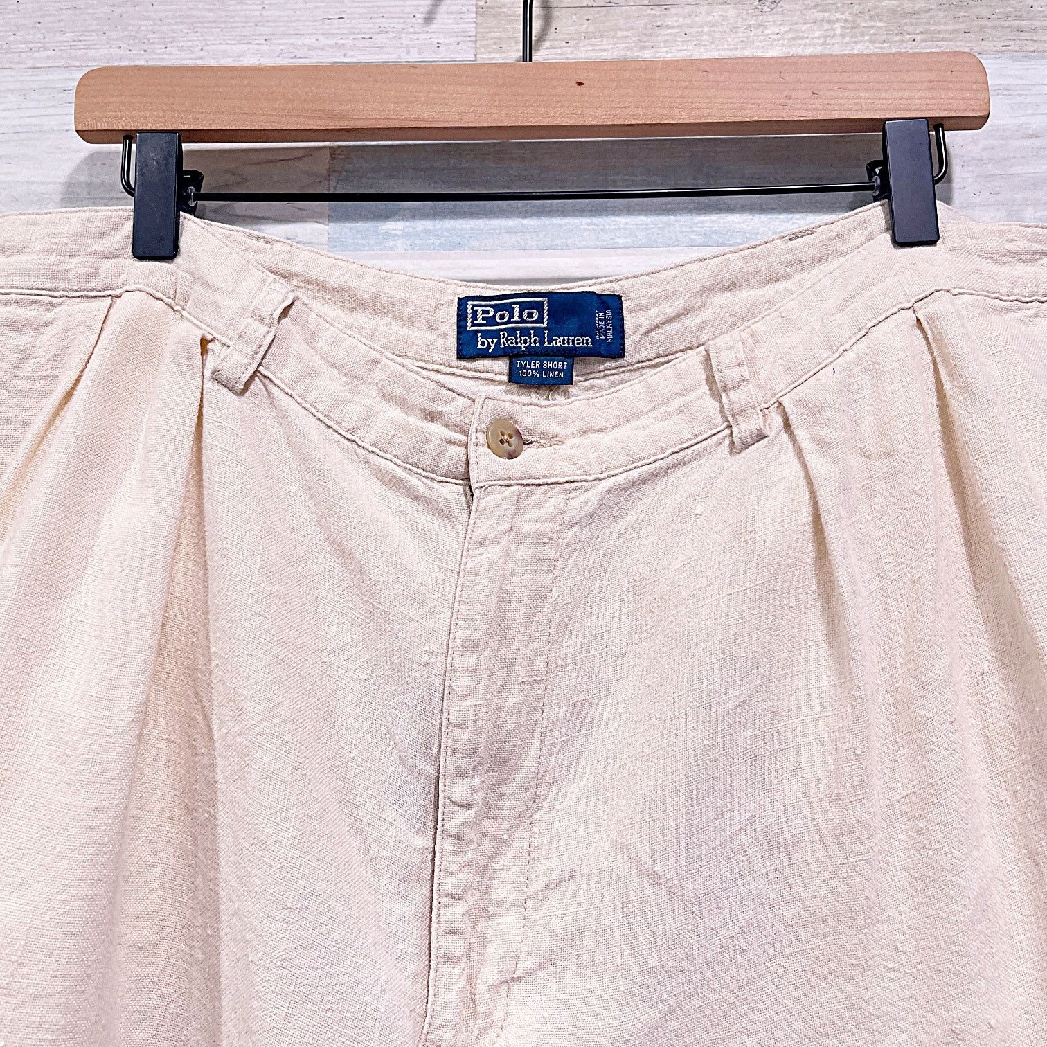 Polo Ralph Lauren POLO Ralph Lauren Linen Tyler Shorts Beige Pleated Mens 38 Size US 38 / EU 54 - 2 Thumbnail