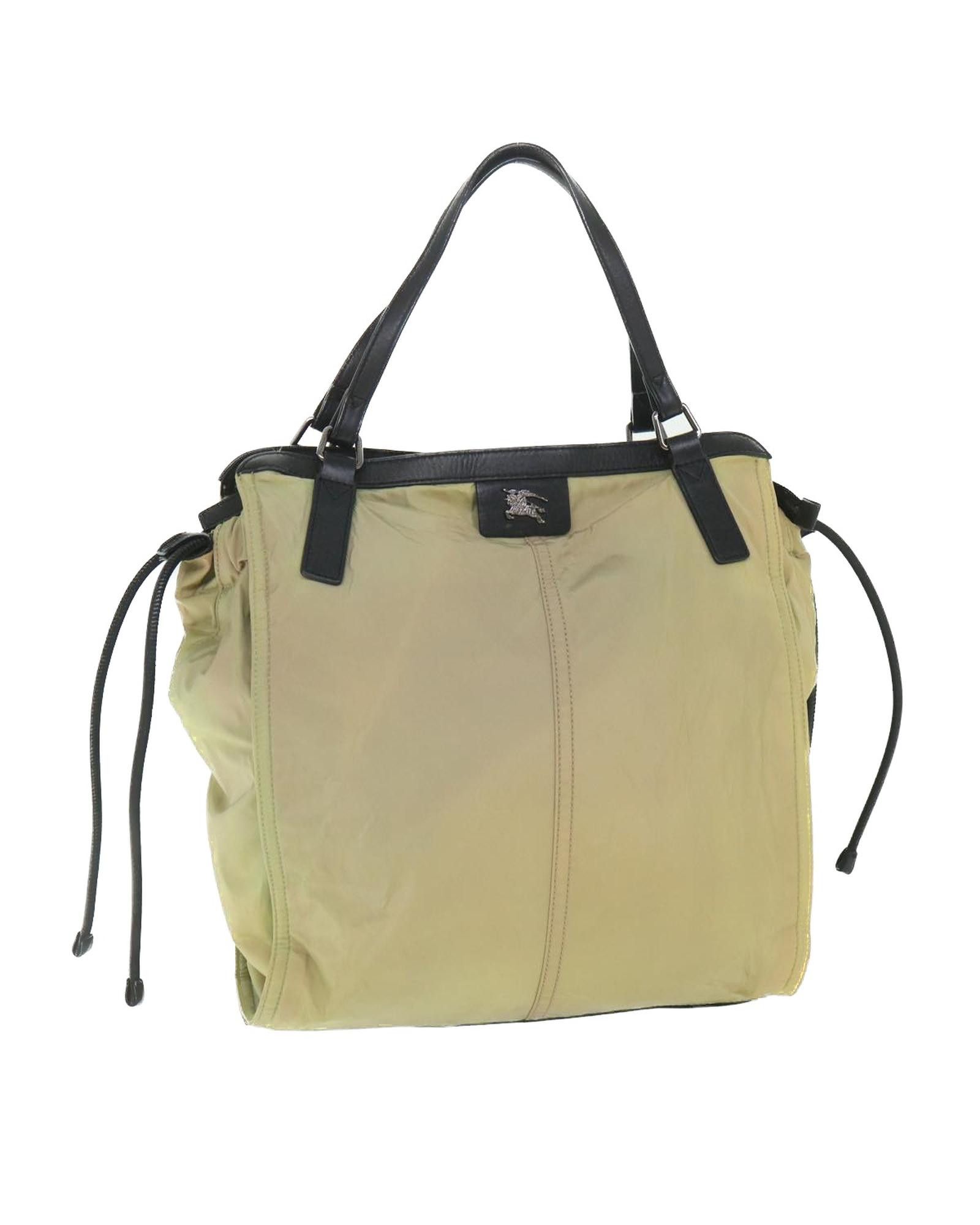 image of Burberry Nylon Tote Bag In Beige And Black, Women's