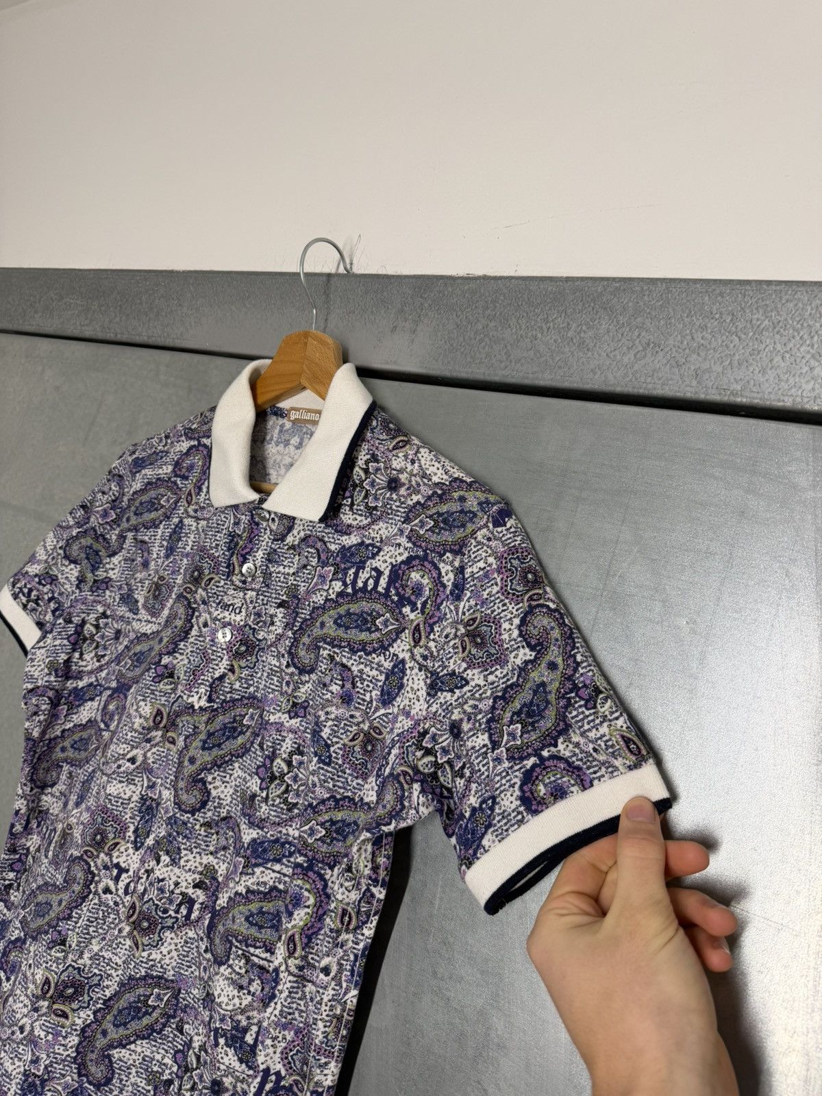 John Galliano Vintage 00s John Galliano Overprinted Polo T-Shirt Size US XS / EU 42 / 0 - 6 Thumbnail