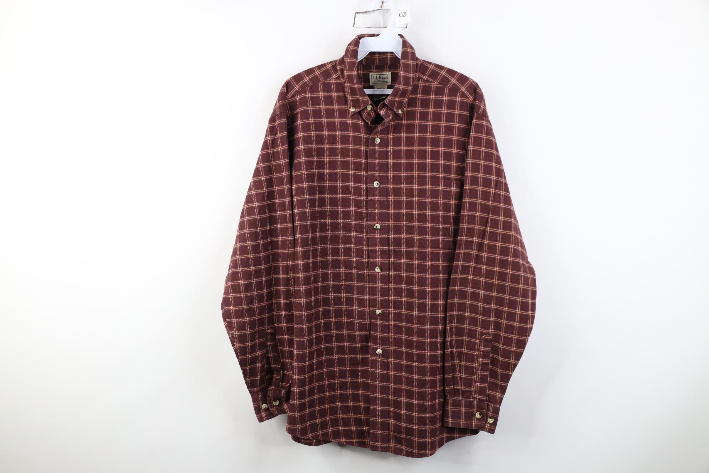 L.L. Bean Vintage 90s LL Bean Button Down Shirt Red Plaid Cotton Size US M / EU 48-50 / 2 - 1 Thumbnail