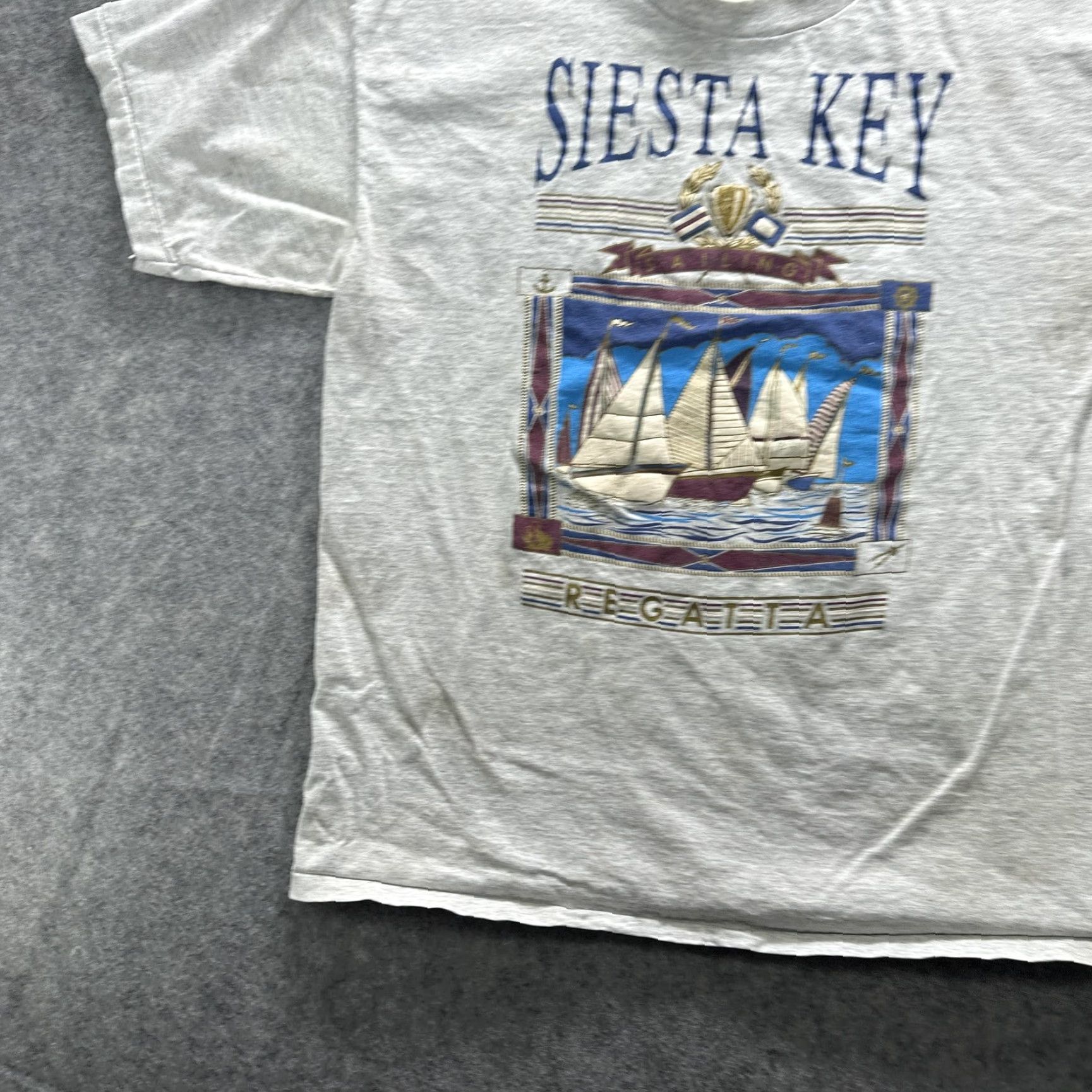 Vintage VINTAGE Siesta Key Regatta Shirt Mens Large Gray Sailing Graphic Tee USA 90s SS Size US L / EU 52-54 / 3 - 3 Thumbnail