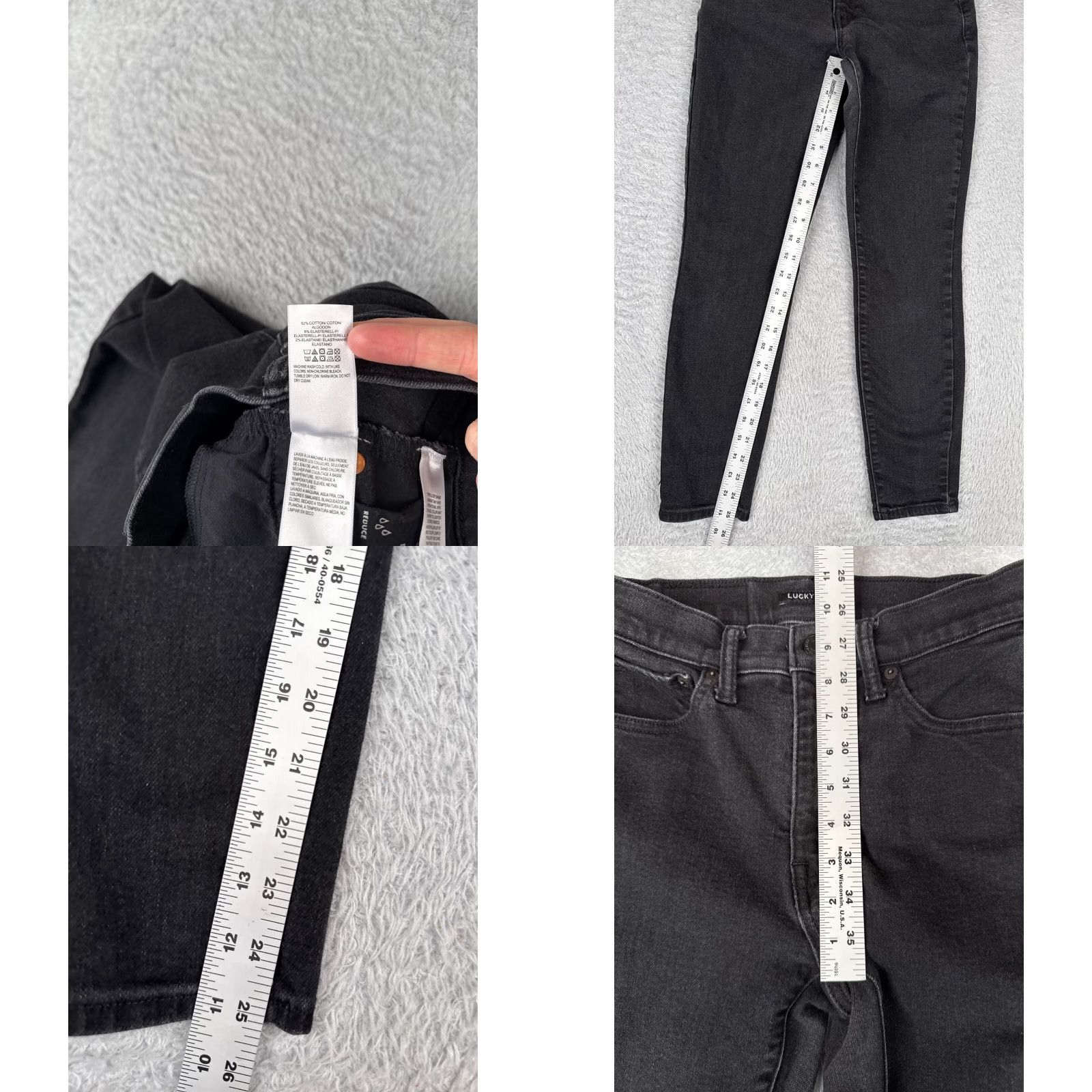 Lucky Brand Lucky Brand Jeans Women 4 Black Denim Bridgette Skinny Cotton Blend High 25x25 Women Size 27" / US 4 / IT 40 - 8 Thumbnail