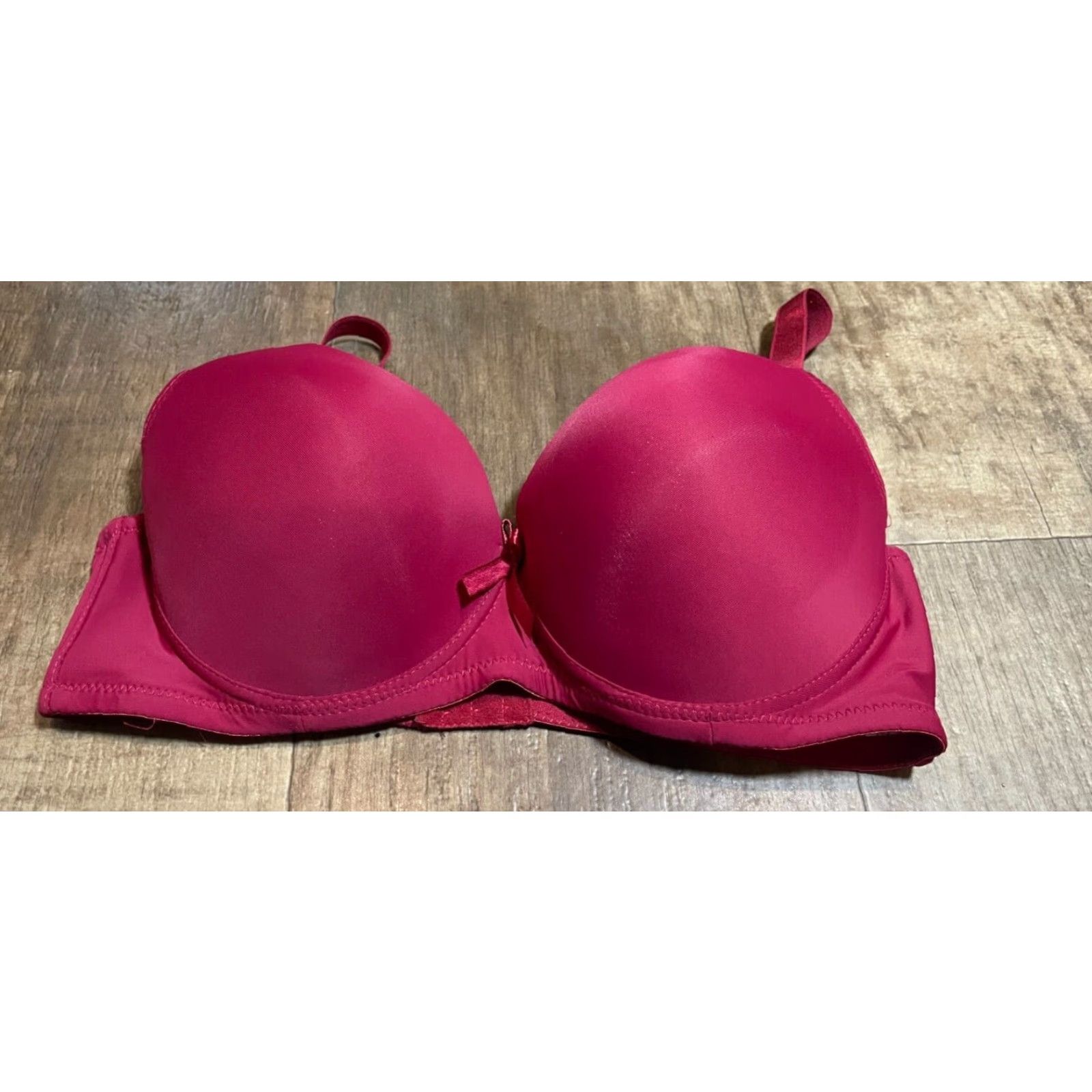 Vintage Emily Fashion Bra 38DD Underwire Padded Red Magenta Push Up Bra Womens DD Mens? Size ONE SIZE - 2 Thumbnail