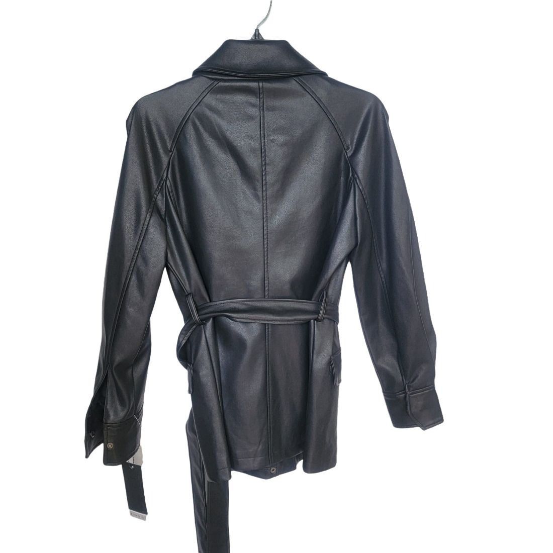 Other Bagatelle Faux Leather Utility Jacket Women's S Black Belted Size S / US 4 / IT 40 - 3 Thumbnail