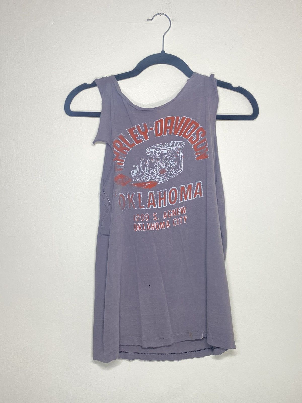 Harley Davidson 1970’s/80’s Harley Davidson Oklahoma City Thrashed Tank Top Size US S / EU 44-46 / 1 - 1 Thumbnail