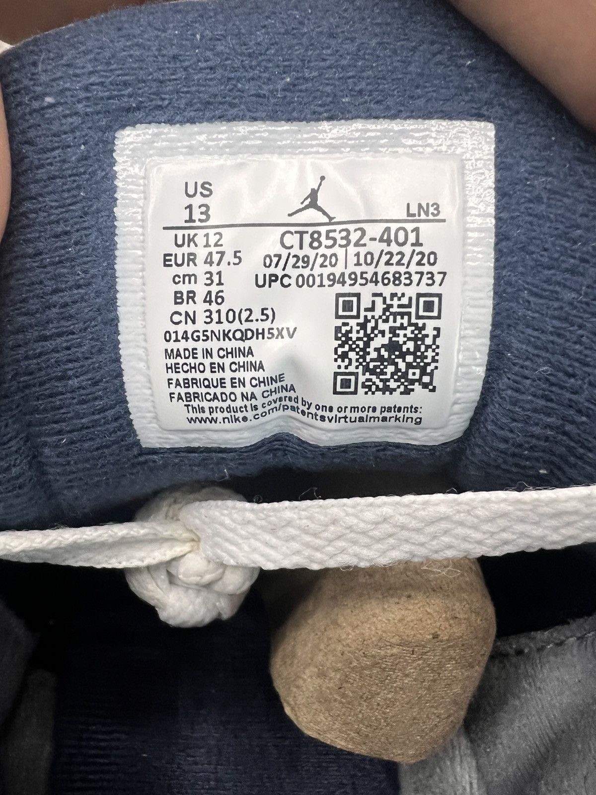Jordan Brand Air Jordan 3 Retro “Georgetown” (2021) **PRE-OWNED** Size US 13 / EU 46 - 6 Thumbnail