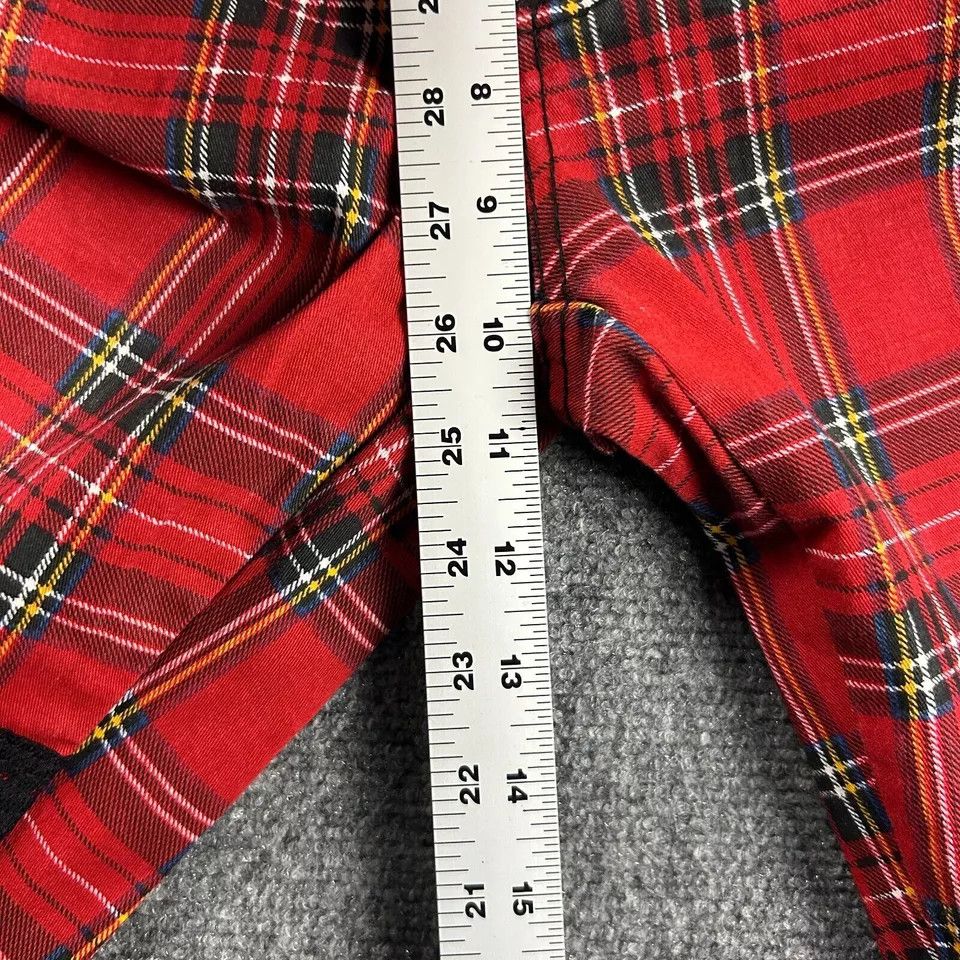 Other Royal Bones Juniors 5 Plaid Red Skinny Casual Cotton Blend Size 26" / US 2 / IT 38 - 4 Thumbnail