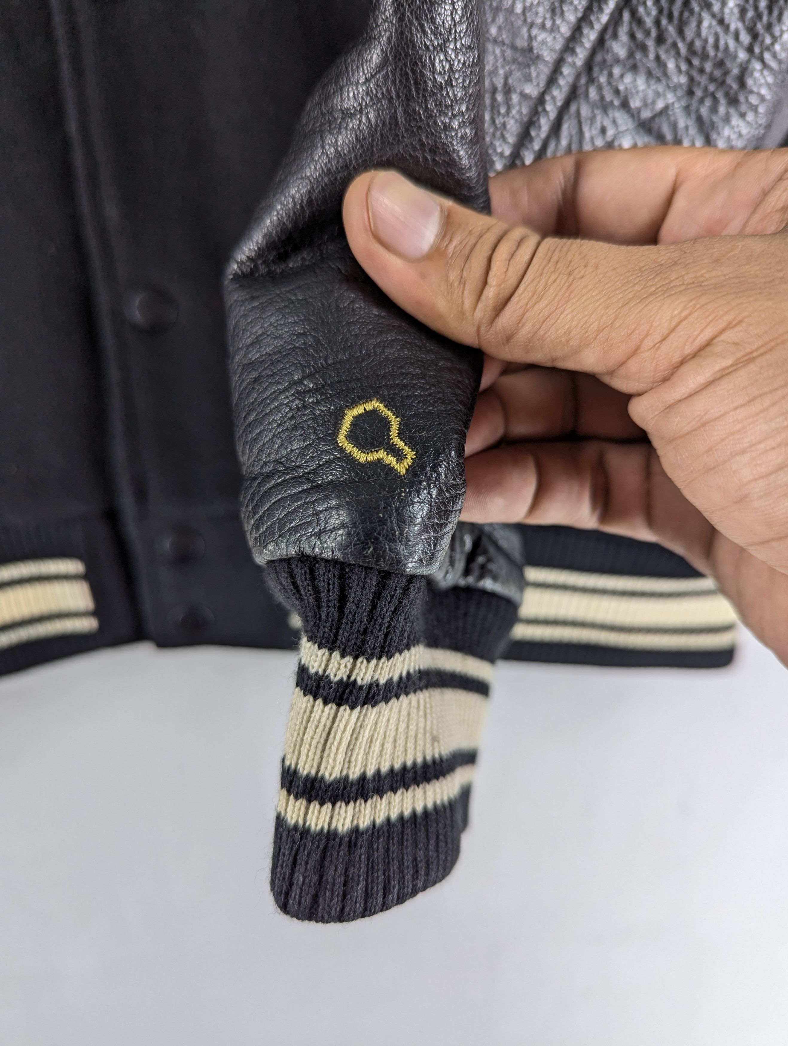 Japanese Brand Vintage Mackdaddy Wool Varsity Sleeve Leather Jacket Size US L / EU 52-54 / 3 - 7 Thumbnail
