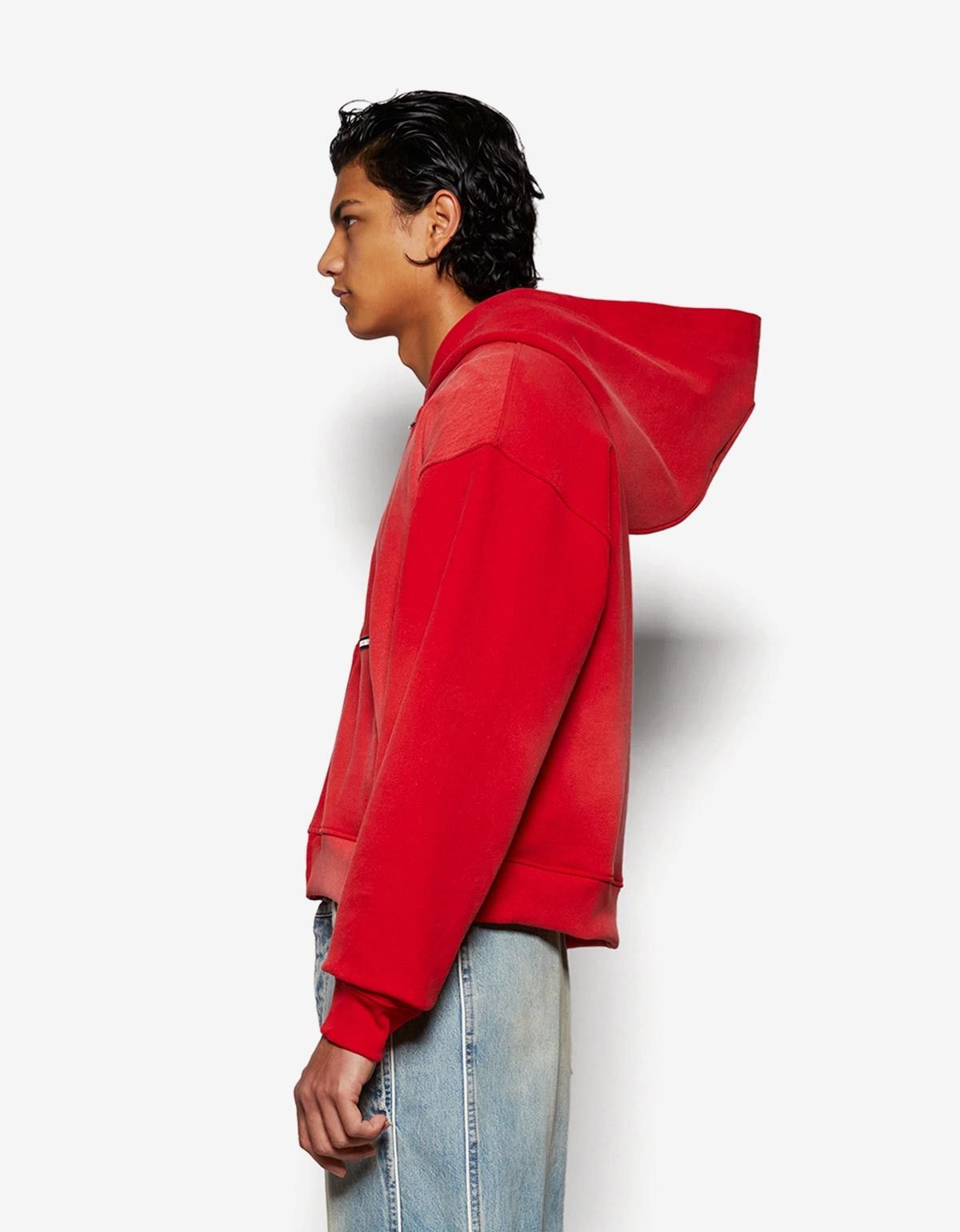 Nahmias Nahmias Red Sunfade Boxy Zip-Up Hoodie Size US XS / EU 42 / 0 - 4 Thumbnail