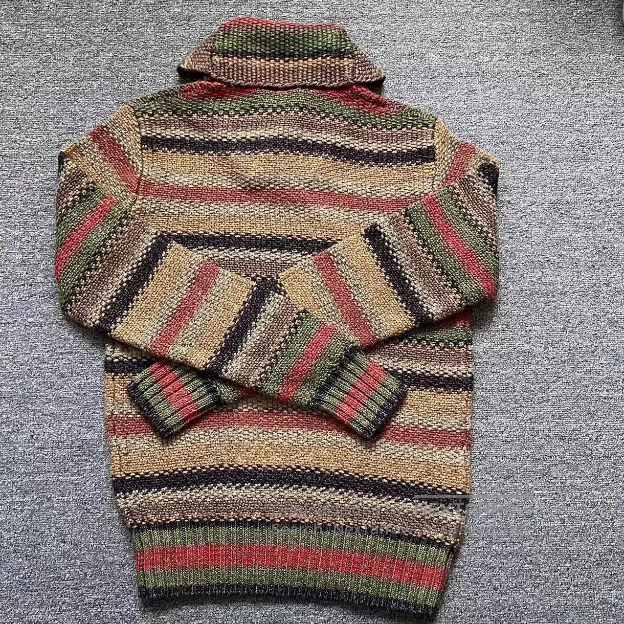 RRL Ralph Lauren RRL Men's Classic Retro Striped Knit Sweater. Size US S / EU 44-46 / 1 - 4 Thumbnail