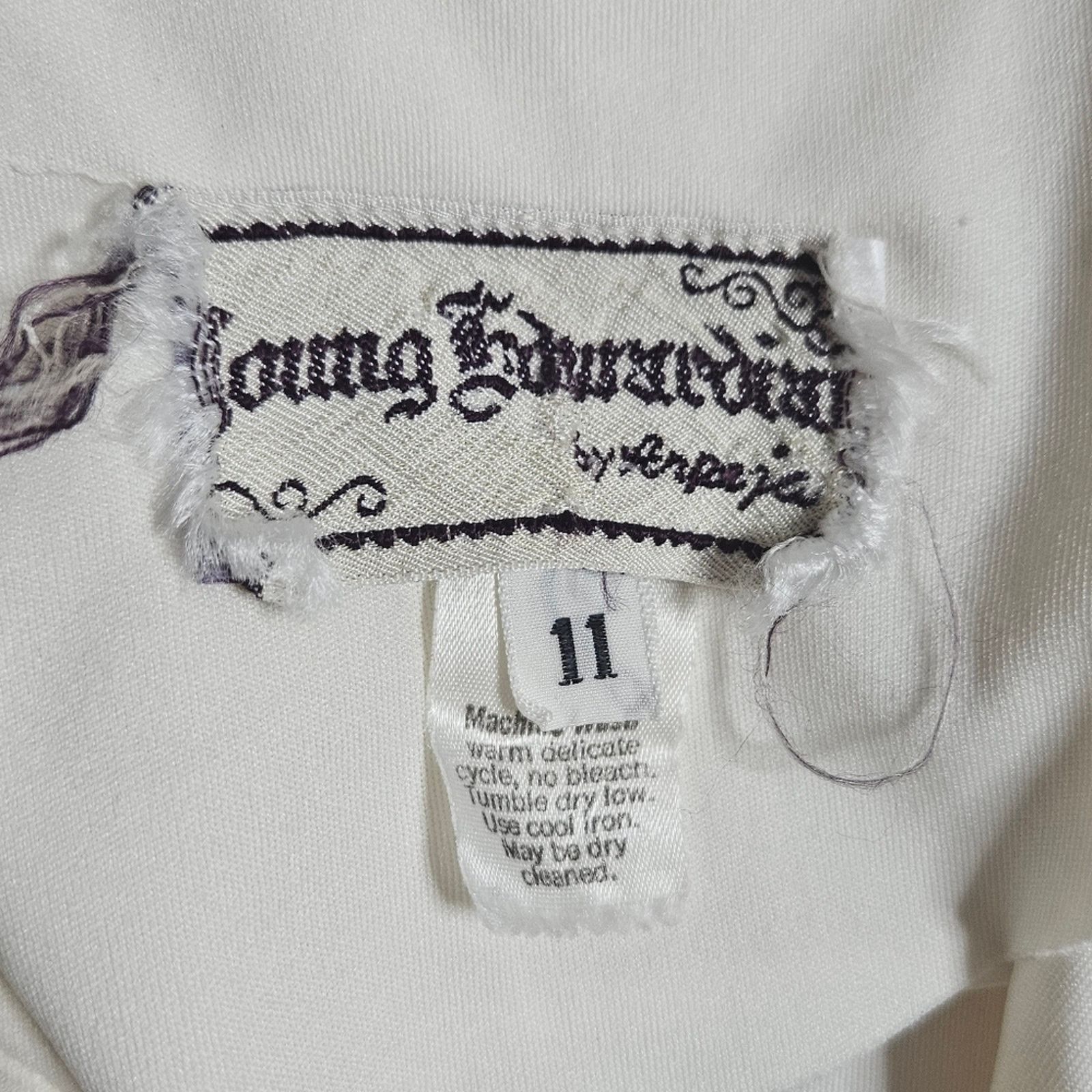 Vintage VTG Young Edwardian by Arpeja Ivory Long Sleeve Zip-Up Dress Size L / US 10 / IT 46 - 6 Thumbnail
