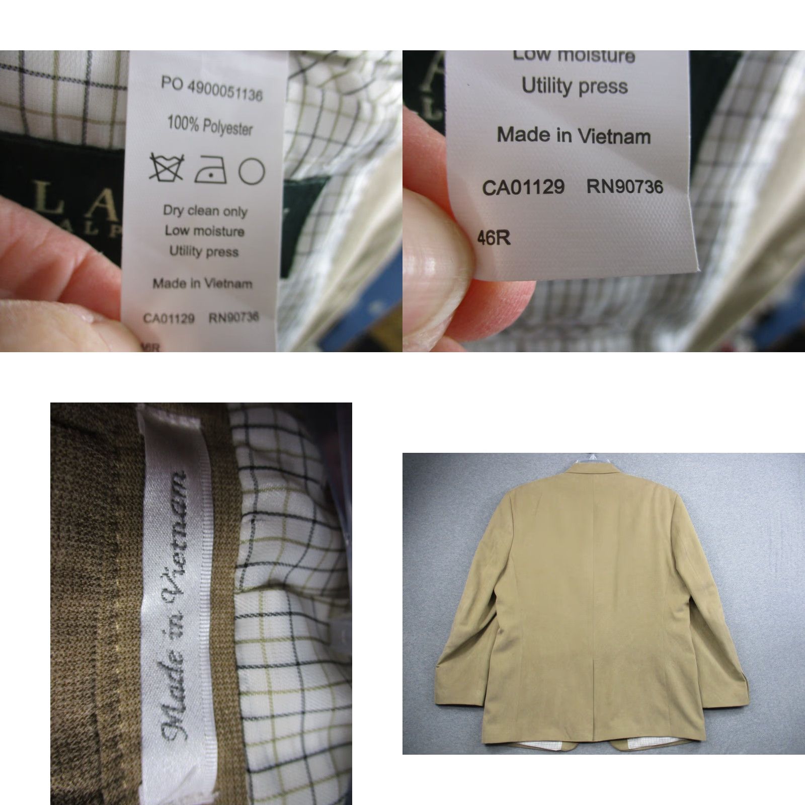Ralph Lauren Lauren Ralph Lauren Sportscoat Blazer Beige Ivory 46 Regular Men Size 46R - 8 Thumbnail