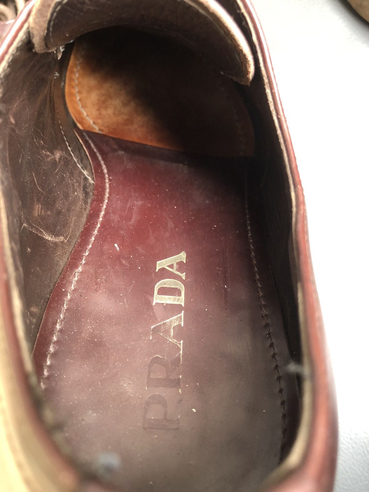 Prada PRADA Brown Leather Men’s Derby Dress shoes Size 7.5 Size US 7.5 / EU 40-41 - 9 Thumbnail