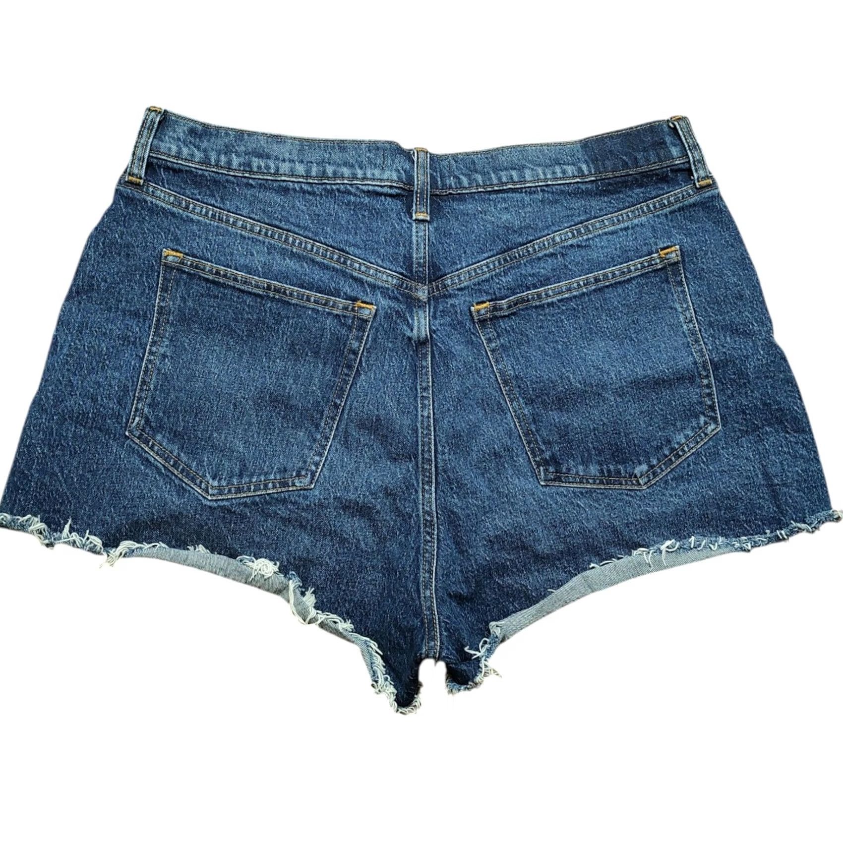 Abercrombie & Fitch Abercrombie & Fitch The Mom Short High Rise Cut Off Womens 33/16 Dark Blue Denim 90s Size 24" / US 00 / IT 34 - 2 Thumbnail