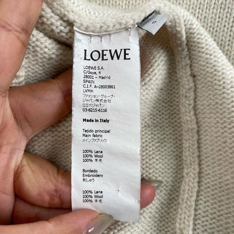 Loewe beige knit sweater with red logo detailing Size US S / EU 44-46 / 1 - 9 Thumbnail