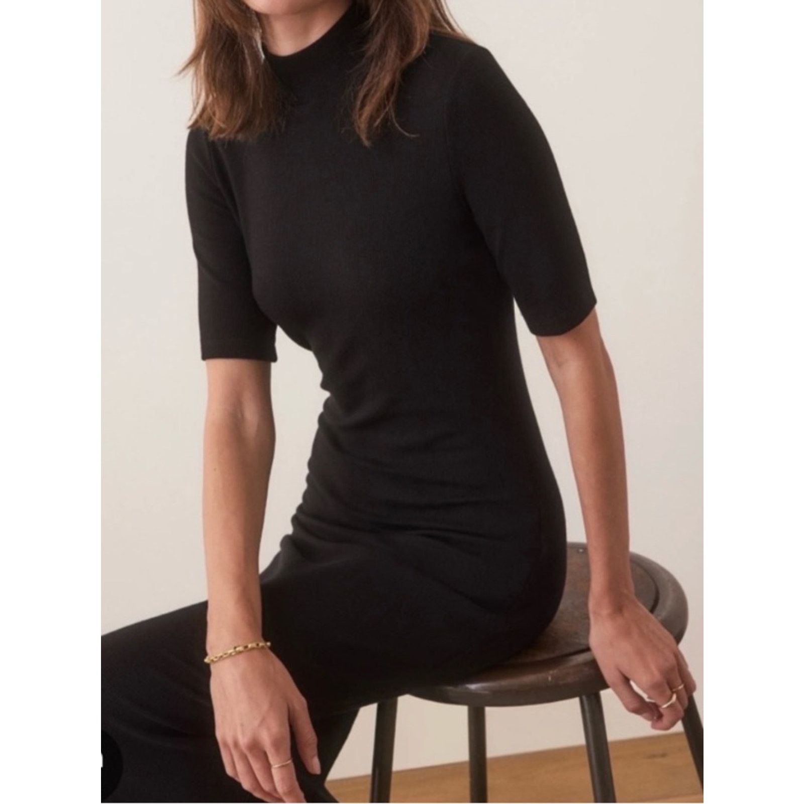 Marine Layer MARINE LAYER Lexi Rib Mock Neck Short Sleeve Dress Small Size S / US 4 / IT 40 - 6 Thumbnail
