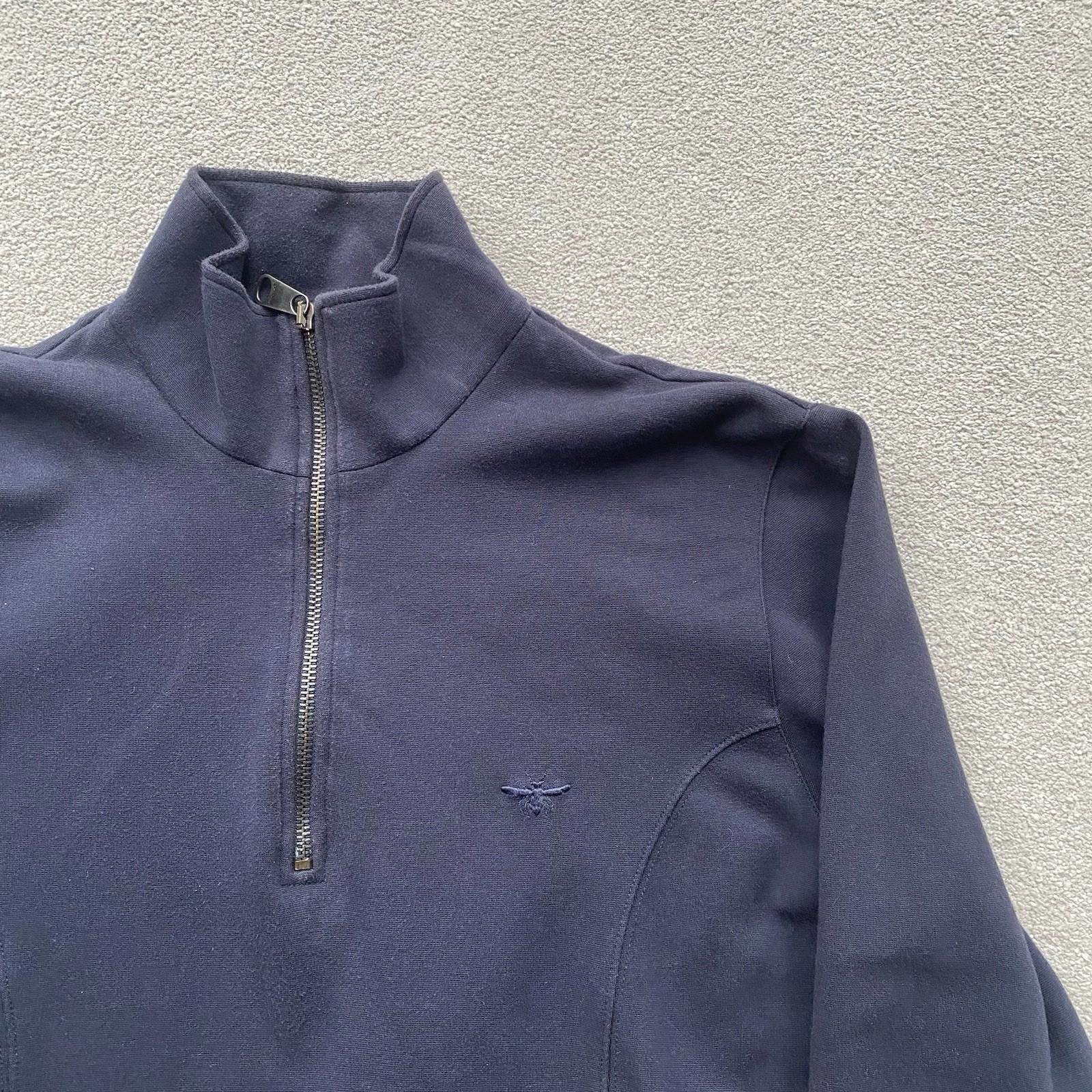 Dior Dior Homme 1/4 Zip Embroidered Bee Sweatshirt Size 50 Navy Size US M / EU 48-50 / 2 - 2 Thumbnail