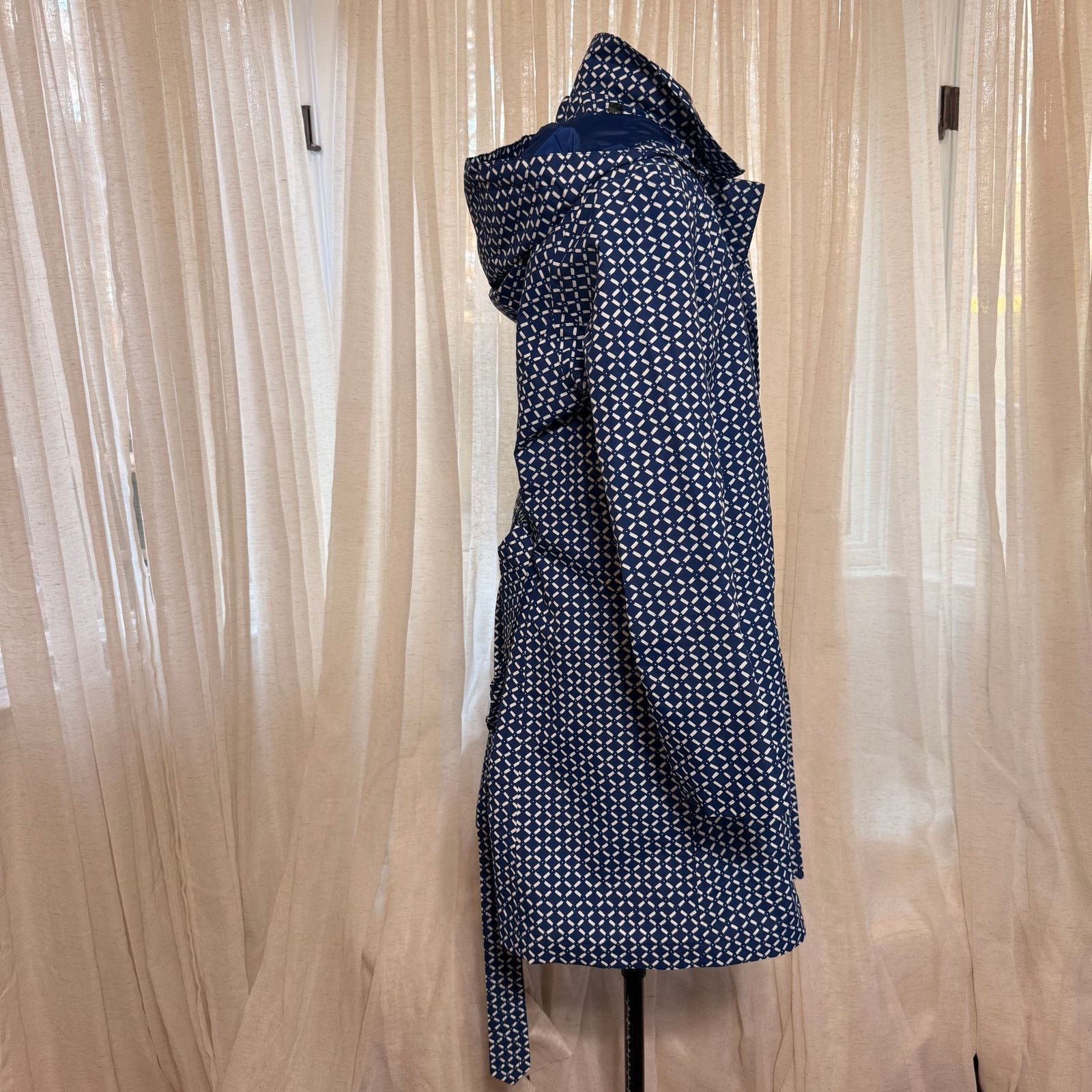Lands' End Lands' End Blue Patterned Mid-Length Jacket | Sz M (10–12) Size M / US 6-8 / IT 42-44 - 4 Thumbnail