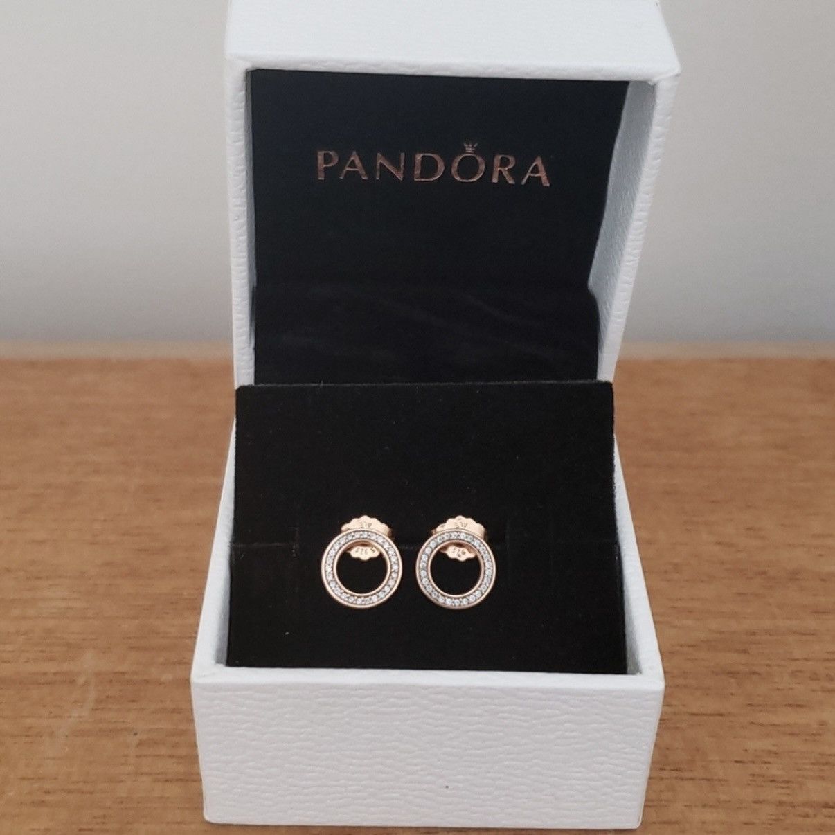 pandora Pandora Rose Gold Sparkling Circle Stud Earrings Size ONE SIZE - 2 Thumbnail