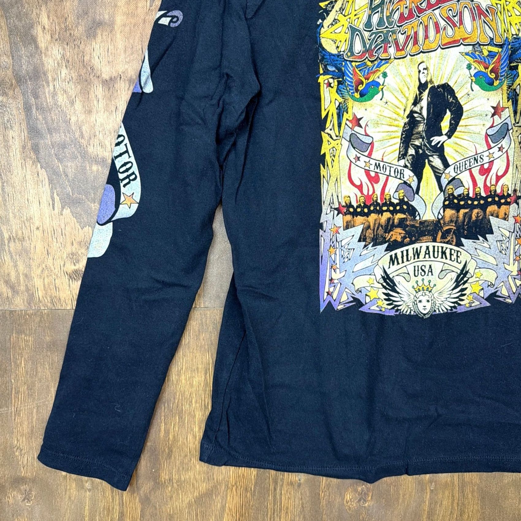 Harley Davidson Harley Davidson Tee Womens L Black Queens Band Long Sleeve Crew Neck Size L / US 10 / IT 46 - 4 Thumbnail