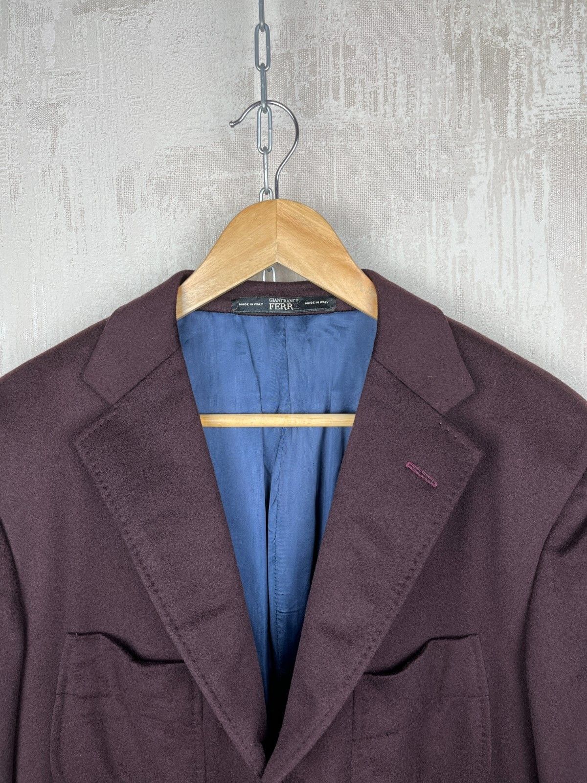 Gianfranco Ferre Gianfranco FERRE 100% Cashmere Blazer Sport Coat Burgundy Size 42R - 9 Thumbnail