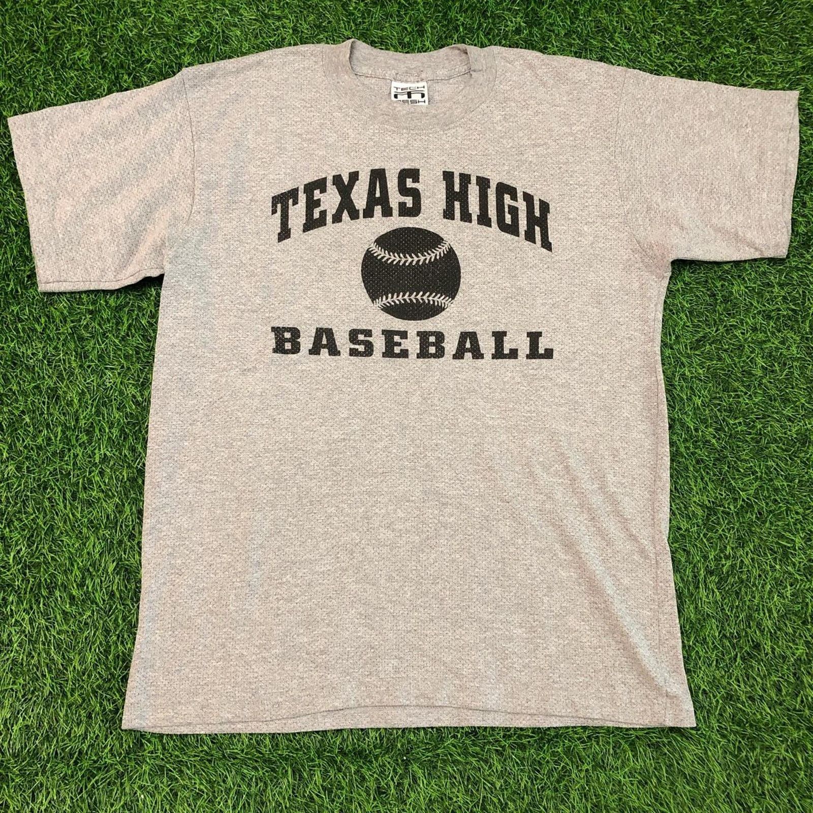 Other Men’s Grey Tech Mesh ‘Texas High Baseball’ Graphic Tee Size US M / EU 48-50 / 2 - 1 Thumbnail