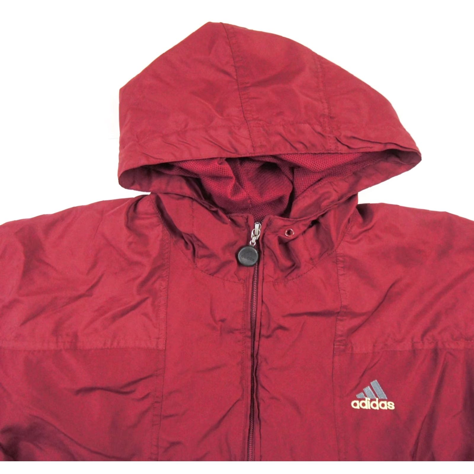 Adidas VINTAGE adidas Jacket Mens Large Red Windbreaker Hooded Zip Pullover Casual Mens Windbreaker Adidas Logo All Seasons Outdoor 90s? Size US L / EU 52-54 / 3 - 2 Thumbnail
