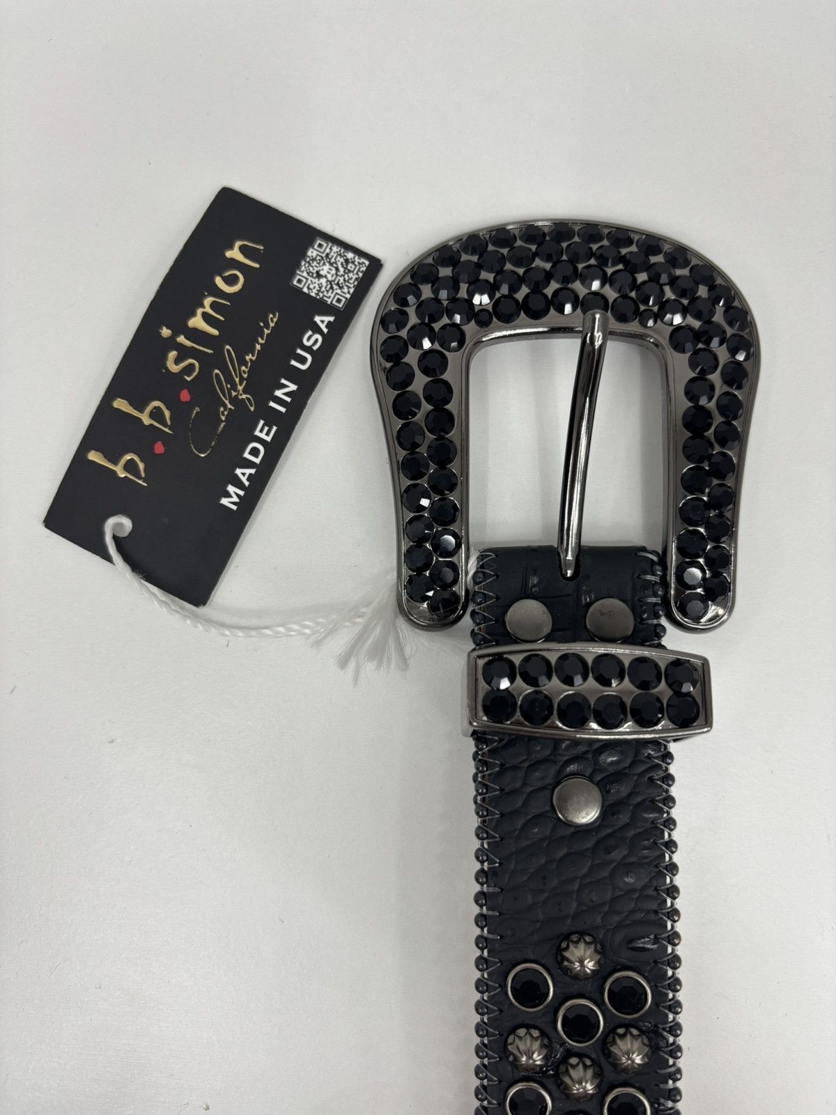 B.B. Simon BB Simon Belt 2617 Lavasan Black Jet 100% Authentic Size 34 Size 34 - 3 Thumbnail