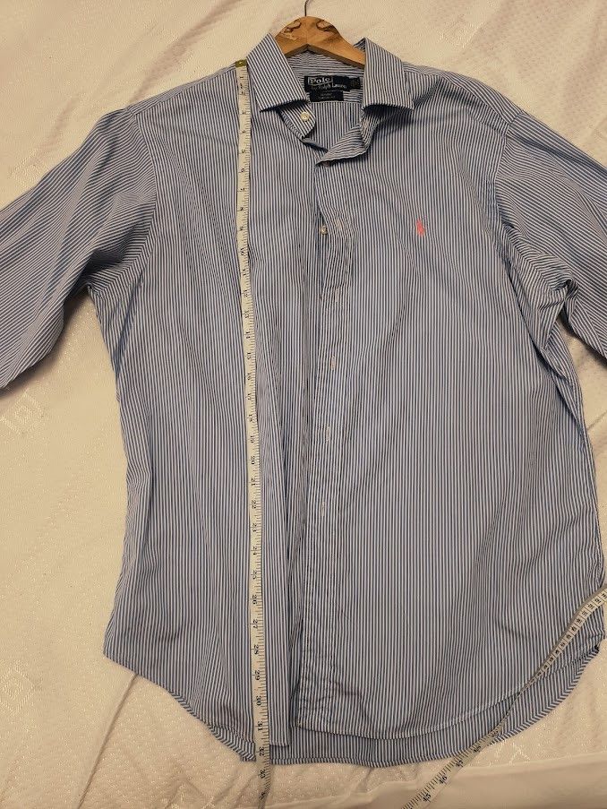 Polo Ralph Lauren Vintage Polo Ralph Lauren Blue Striped Shirt Size 17 34/35 Size US XL / EU 56 / 4 - 6 Thumbnail