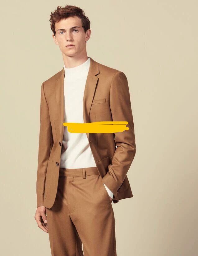 Burberry Sandro Camel Slim Fit Wool Suit Size 48 (New, Authentic) Size 48R - 9 Thumbnail