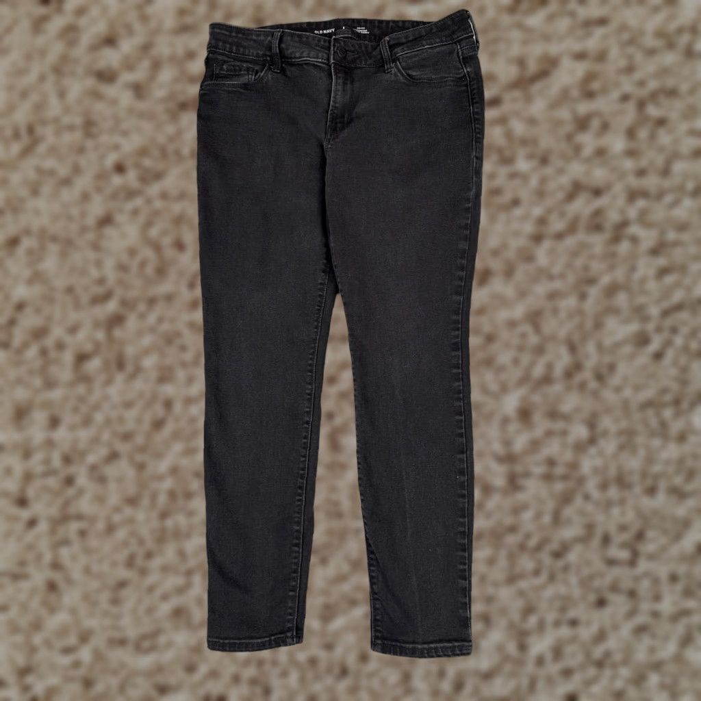 Old Navy VINTAGE Old Navy Pants Womens 8 Black Denim Jeans Rockstar Super Skinny Mid Rise 31x26 Size 30" / US 8 / IT 44 - 1 Thumbnail