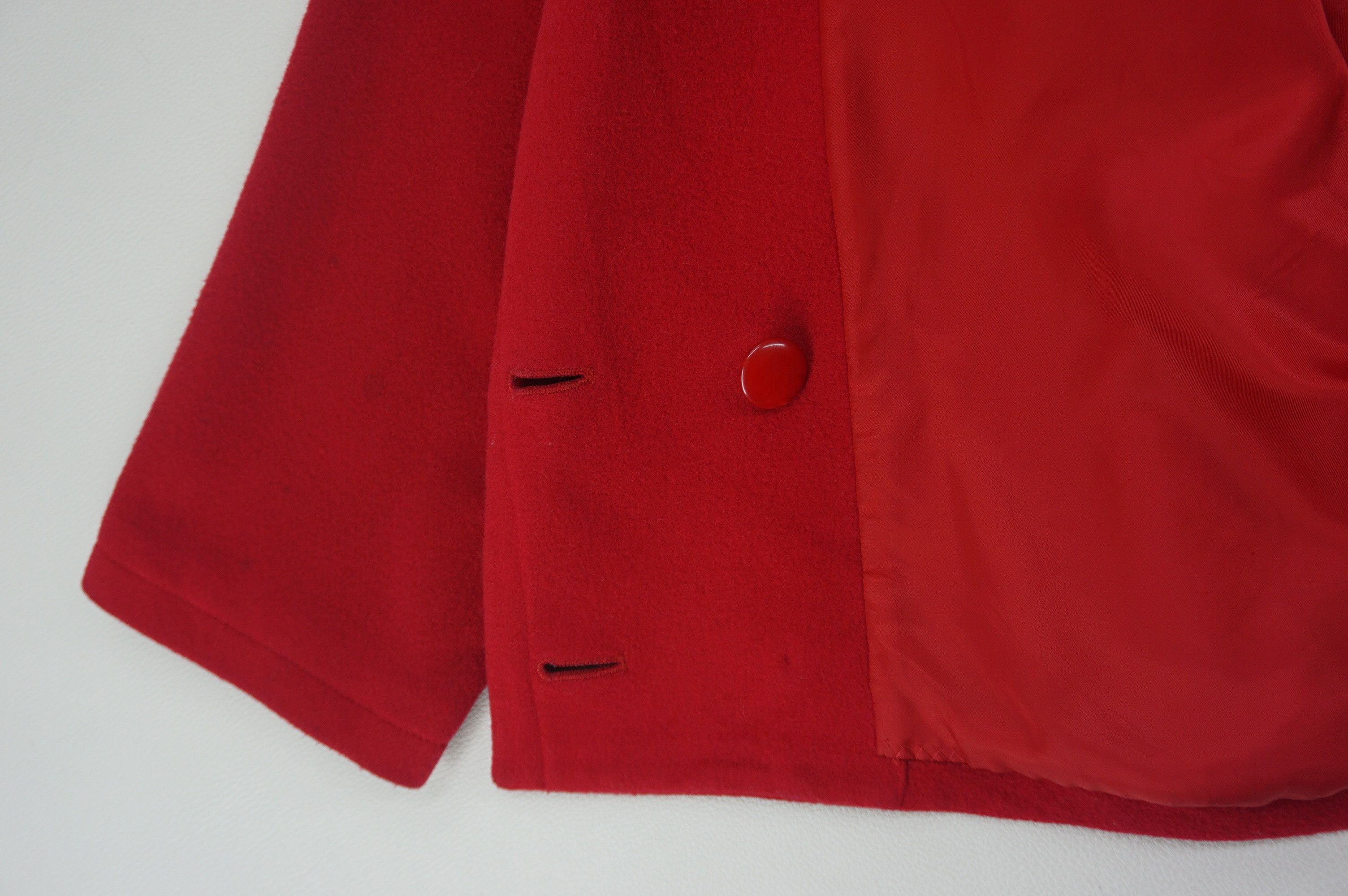 Max Mara Alta Made Jacket Red Wool Sailor Coat Size S / US 4 / IT 40 - 8 Thumbnail