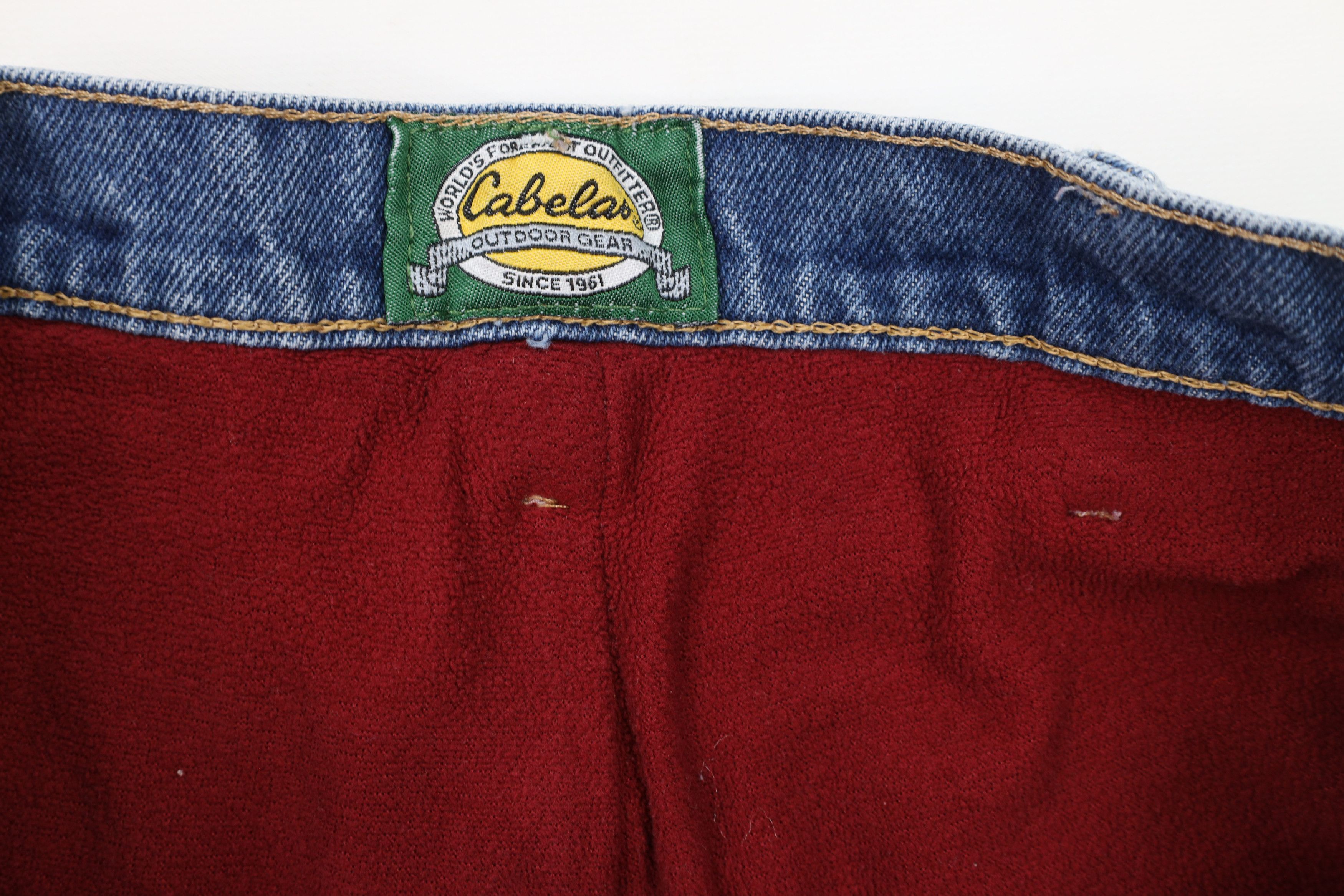 Cabelas × Vintage Vintage Cabelas Fleece Lined Heavyweight Denim Jeans Blue Size US 34 / EU 50 - 8 Thumbnail