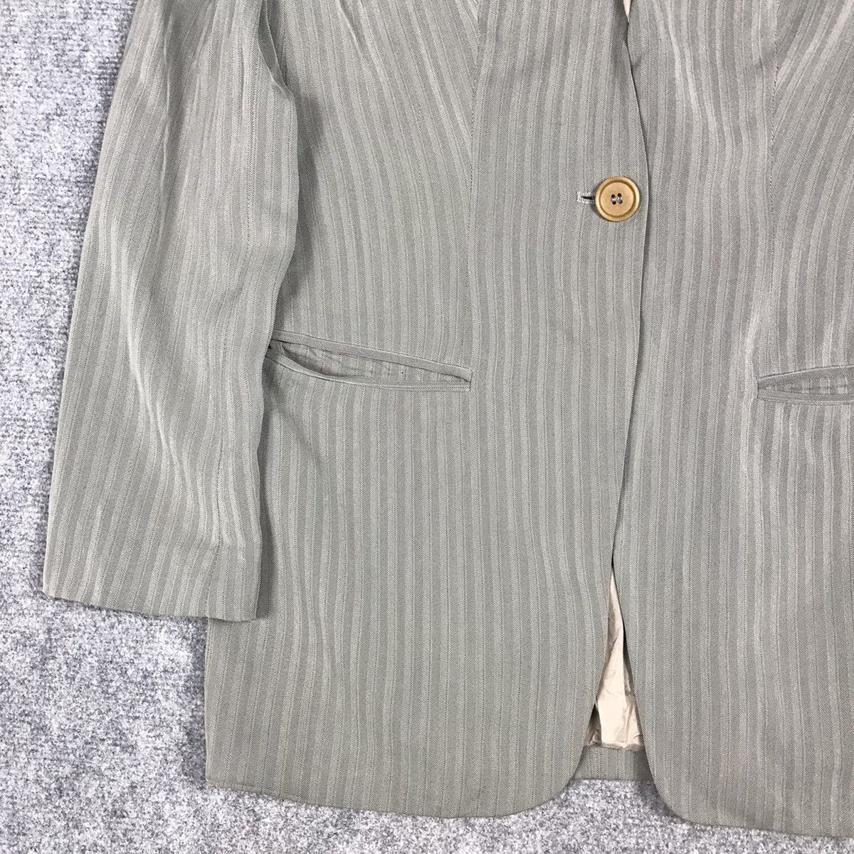 Giorgio Armani × Vintage GIORGIO ARMANI DESIGN STRIPED BLAZER COAT JACKET Size S / US 4 / IT 40 - 4 Thumbnail
