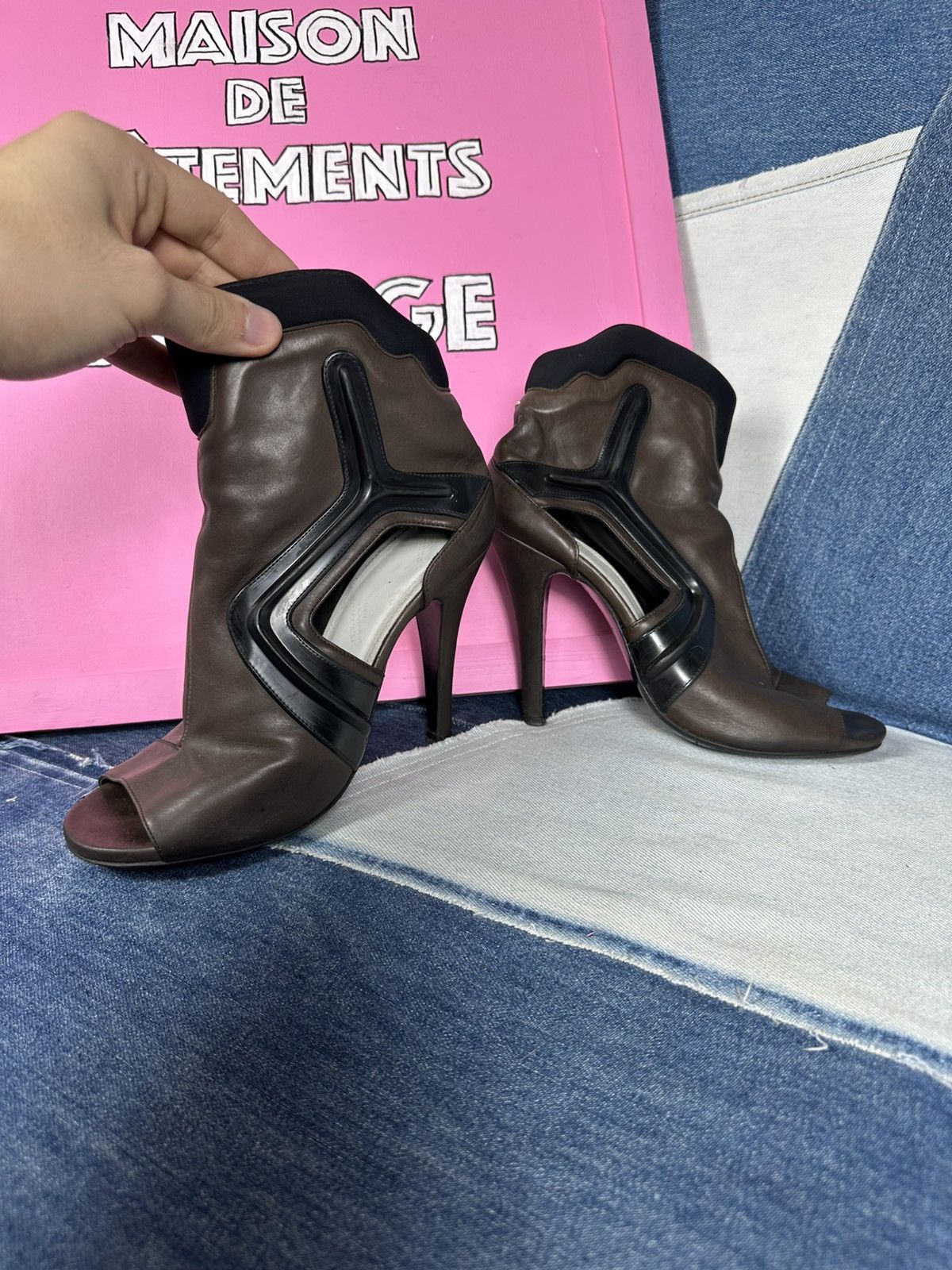 Maison Margiela Maison Martin Margiela Leon Max Peep Toe Leather Heels Size US 7 / IT 37 - 24 Thumbnail