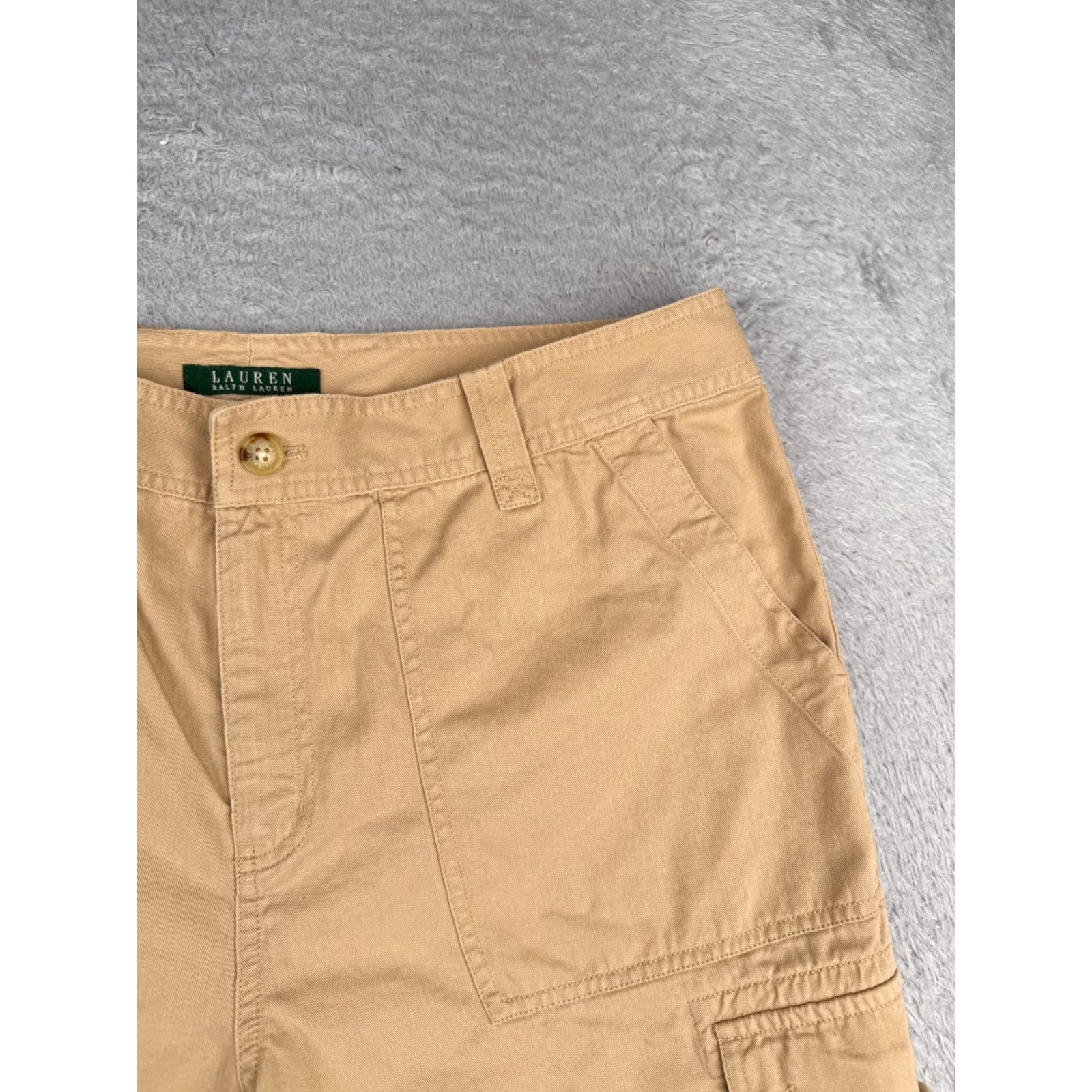 Ralph Lauren VINTAGE Lauren Ralph Lauren Shorts Womens 14 Beige Cargo LRL Cotton Rayon Blend Size 36" / US 14 / IT 50 - 5 Thumbnail