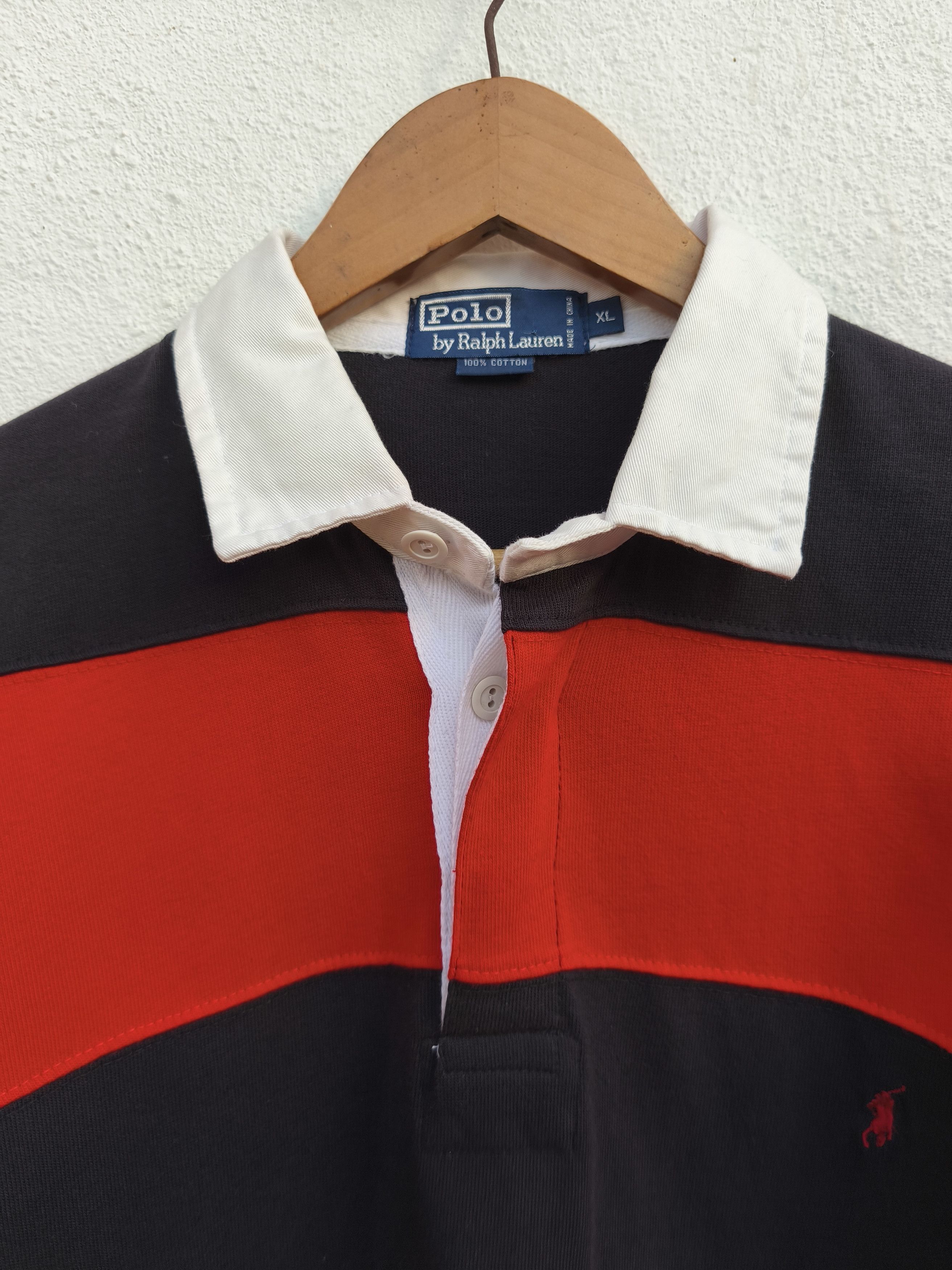 Polo Ralph Lauren 🔥 Vintage Polo Ralph Lauren Stripes Polo Rugby Oversize Size US XL / EU 56 / 4 - 3 Thumbnail