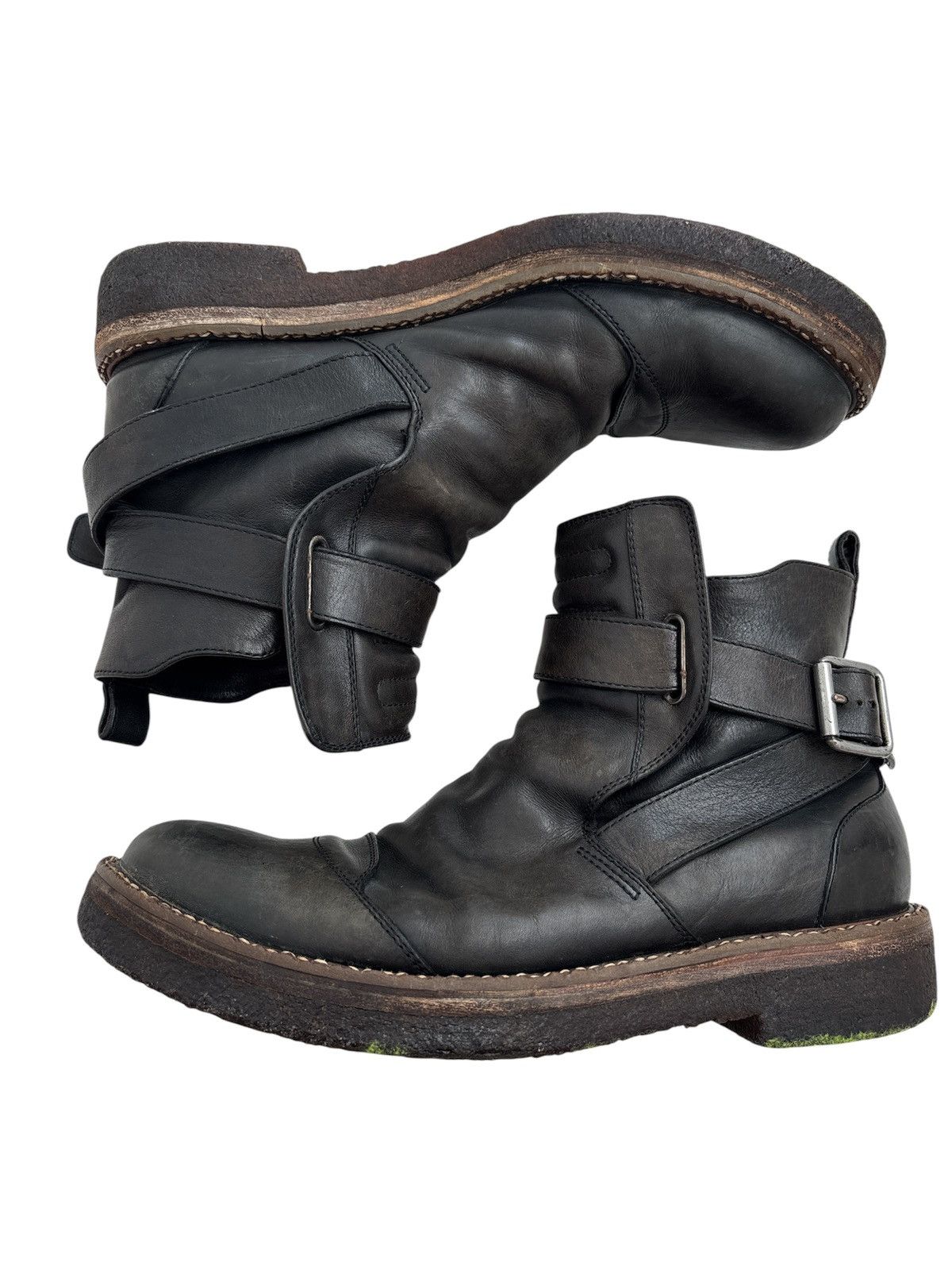 Dries Van Noten Leather Moto Biker Boots Size US 7.5 / EU 40-41 - 3 Thumbnail