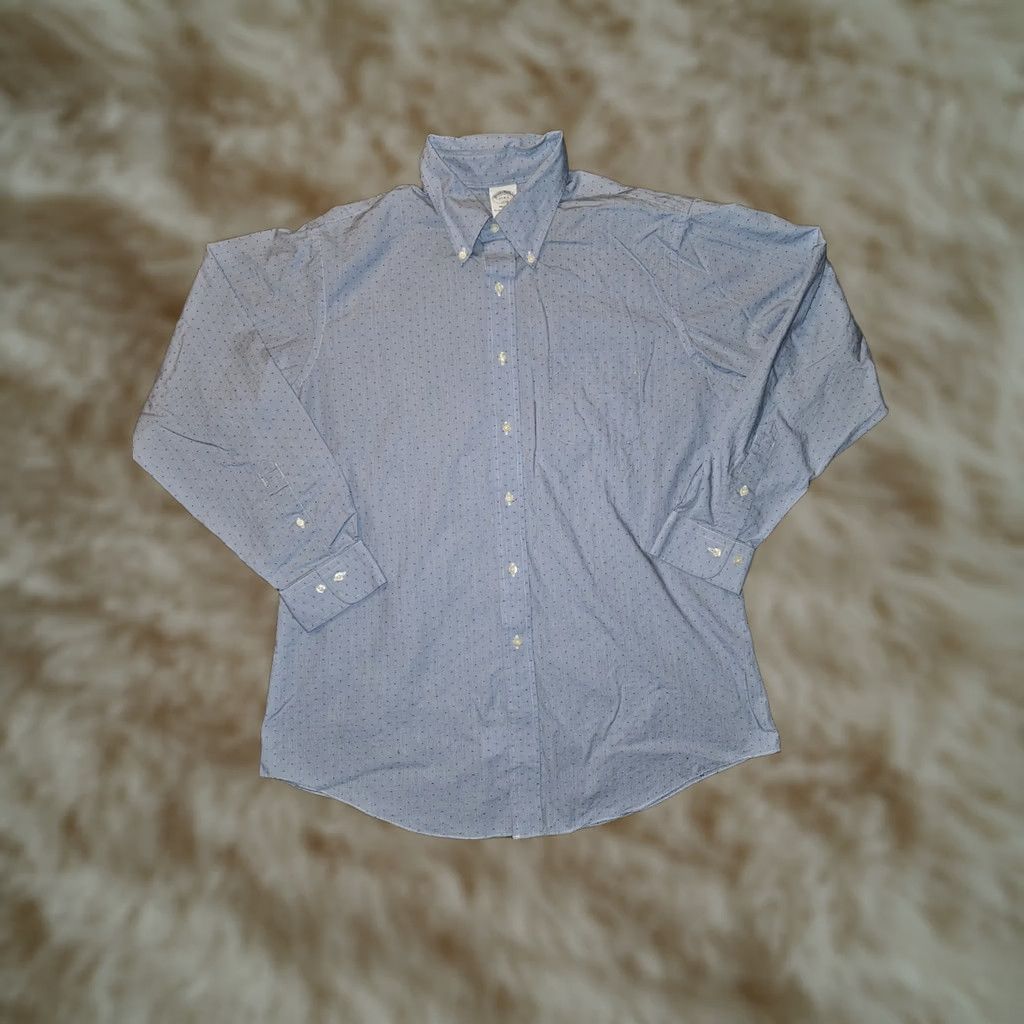 Brooks Brothers Brooks Brothers Button Down Shirt Men's Blue Long Sleeve Workwear 1818 Classic Preppy Size US XL / EU 56 / 4 - 1 Thumbnail
