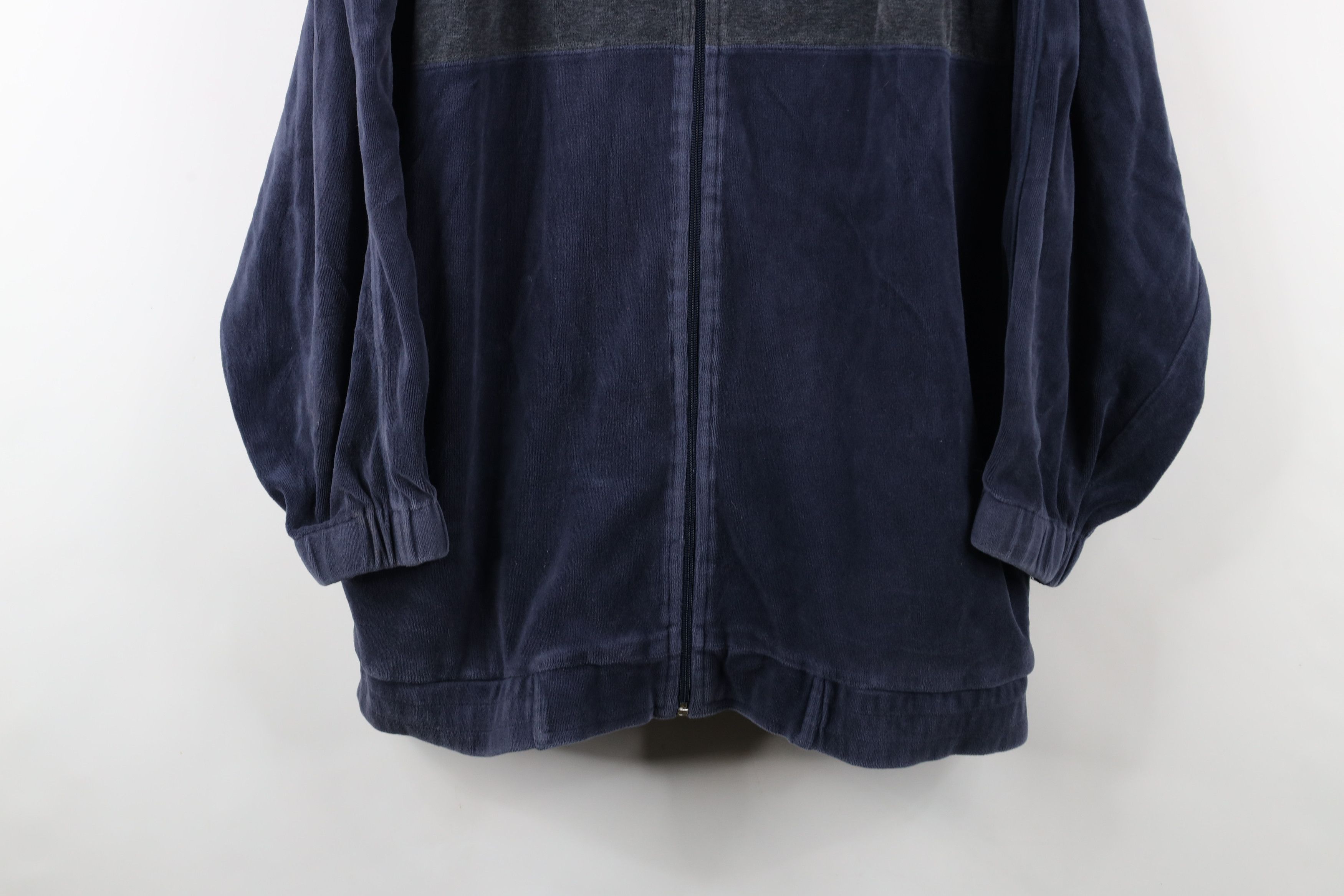 Vintage Vintage 90s Streetwear Block Velour Warm Up Track Jacket Size US L / EU 52-54 / 3 - 3 Thumbnail