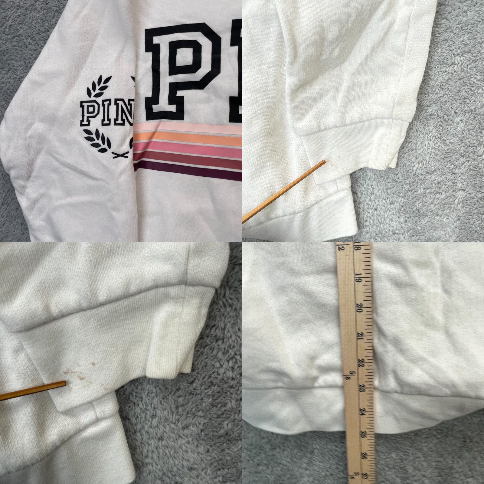Victoria's Secret Vicoria'S Secret Sweatshirt Womens Small White Pink Campus Fleece Lined Cotton Size S / US 4 / IT 40 - 8 Thumbnail
