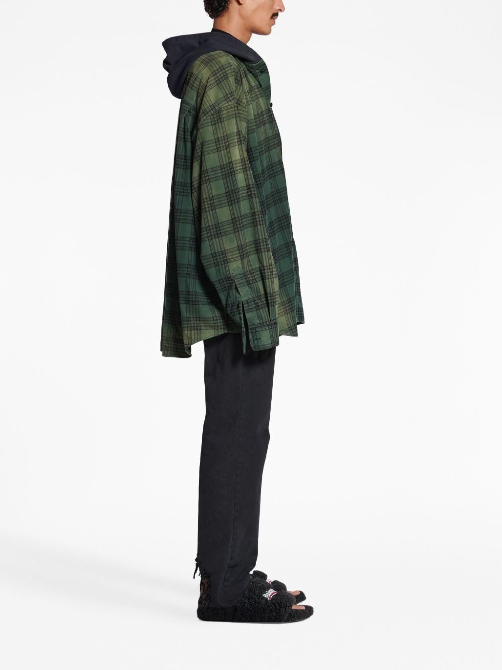 Balenciaga o1loc1c0925 746369 Hooded Shirt Oversized in Multicolor Size US S / EU 44-46 / 1 - 3 Thumbnail