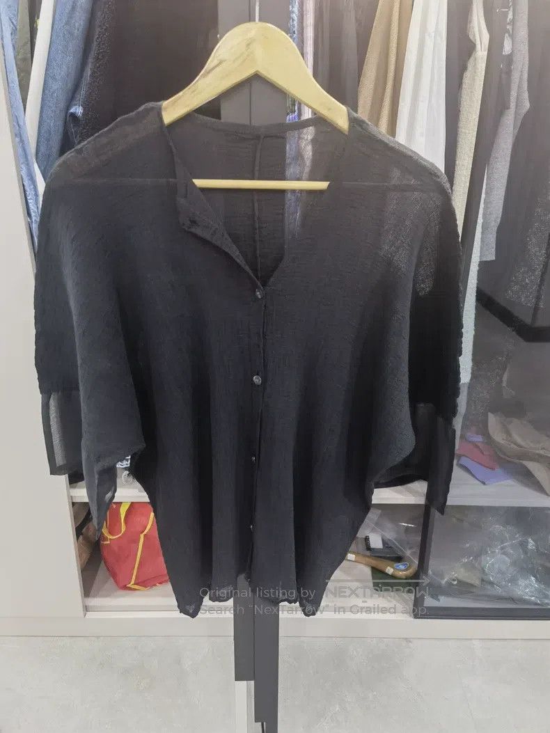Issey Miyake Issey Miyake size:one size Black Sheer Cardigan Size XXS / US 00 / IT 34 - 2 Thumbnail
