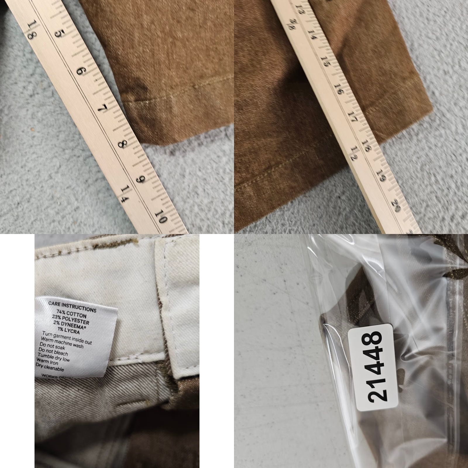 Denime Saint Works Mens 30 Twill Shorts Brown Denim Cotton Blend Cargo Xs? Size US 30 / EU 46 - 8 Thumbnail