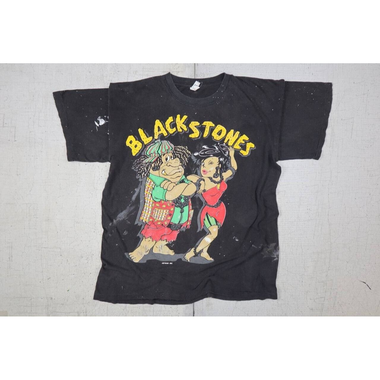 Vintage Vintage 90s The Flintstones Black Stones Cartoon Parody XL Size US XL / EU 56 / 4 - 6 Thumbnail