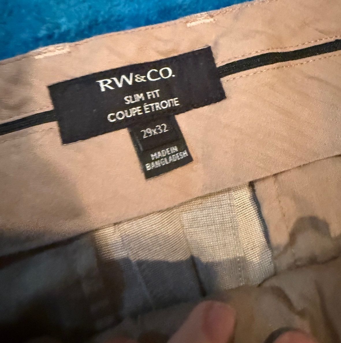 Beige Linen Blend Dress Pants Mens 29x32 Slim Fit, Men's — image 2 of 5