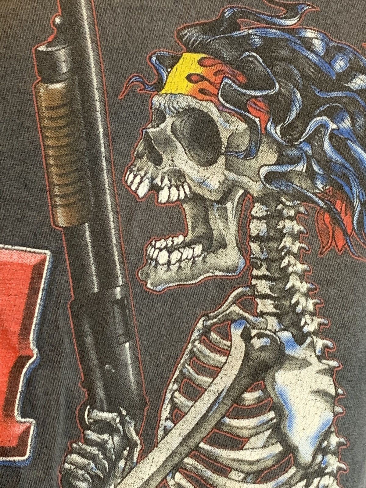 Vintage *RARE* Vintage Hells Angels Flame Skull Oakland Biker Shirt Size US XXL / EU 58 / 5 - 6 Thumbnail