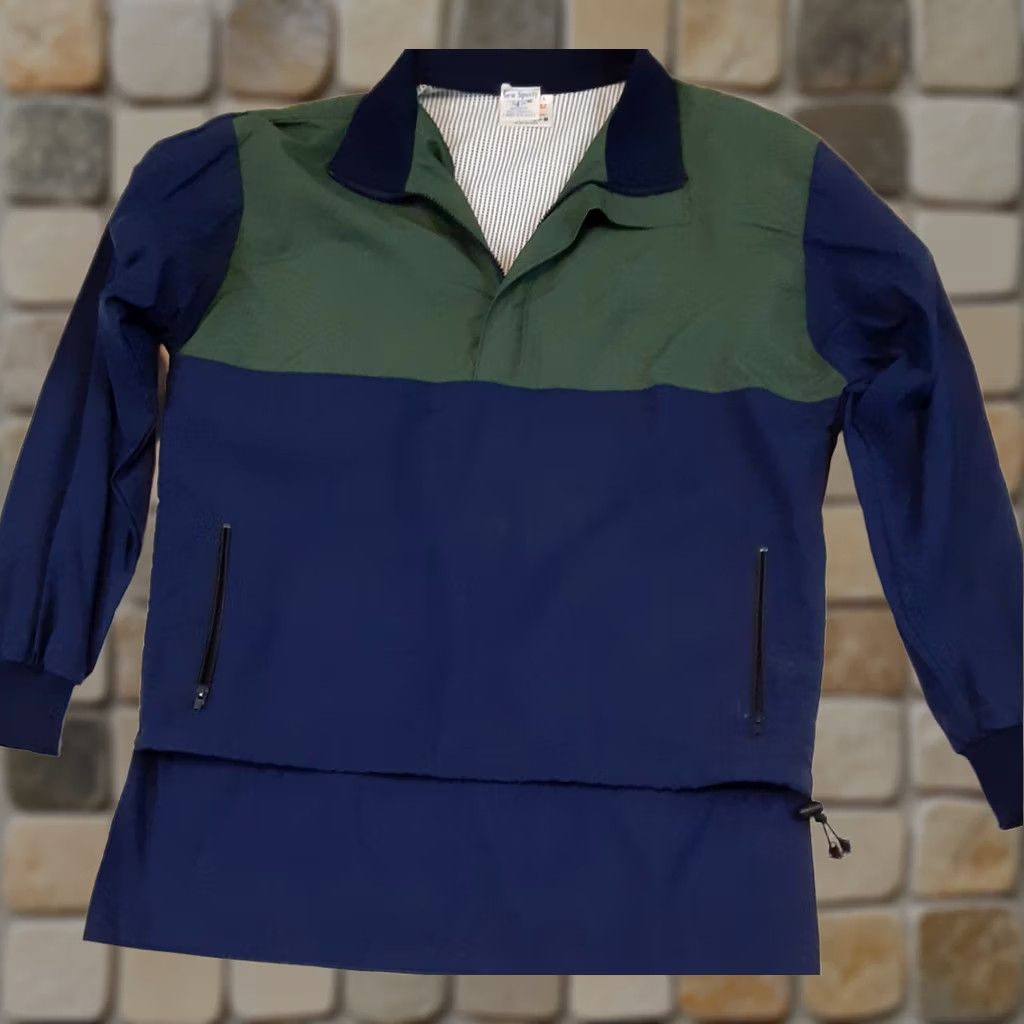 Vintage VINTAGE Sew Sporty Rowing Jacket Green-Blue Large 1/4 Zip Shirt Mens 80s Windbreaker Size US L / EU 52-54 / 3 - 1 Thumbnail