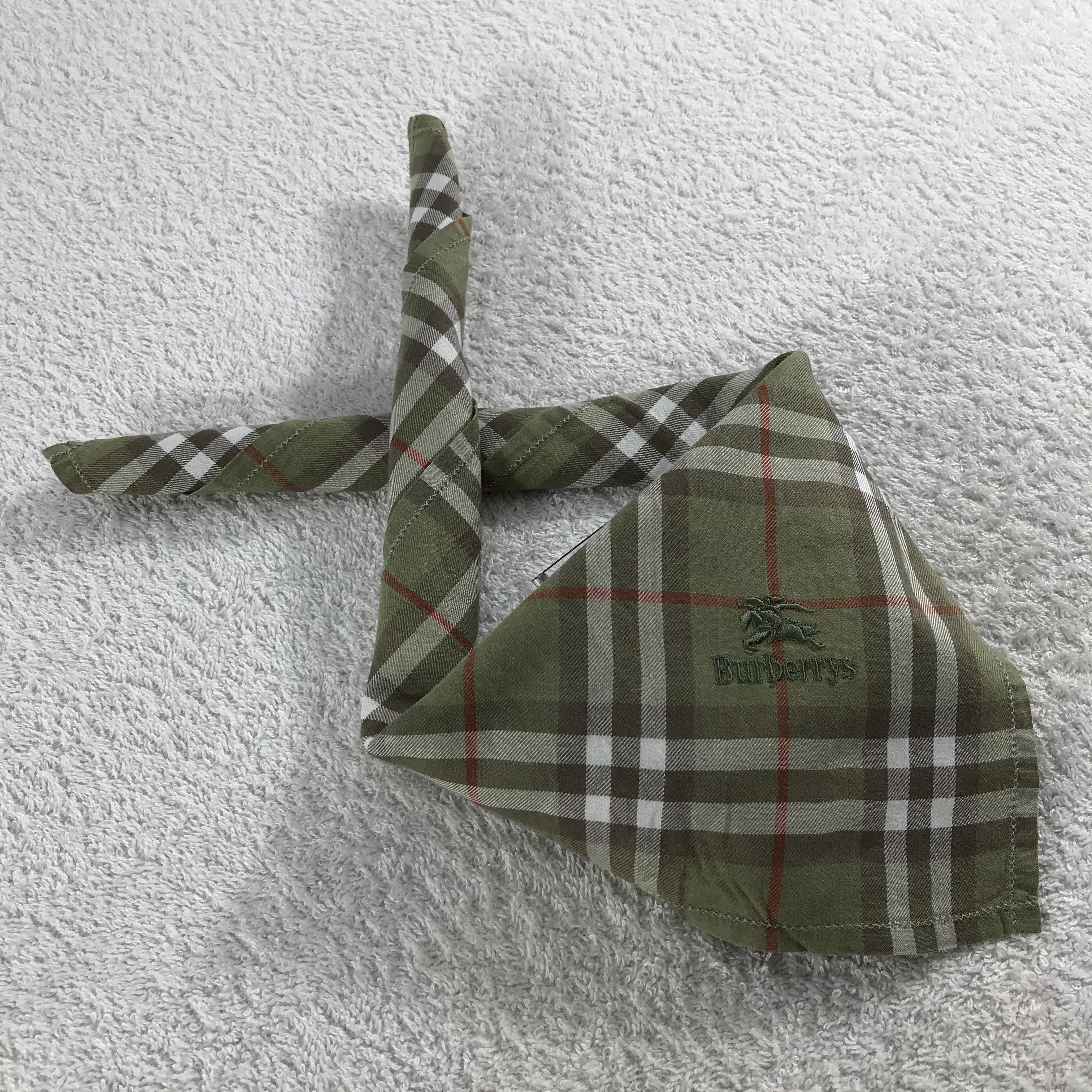 Burberry × Vintage Burberry Bandana / Handkerchief / Neckerchief - S099 Size ONE SIZE - 4 Thumbnail